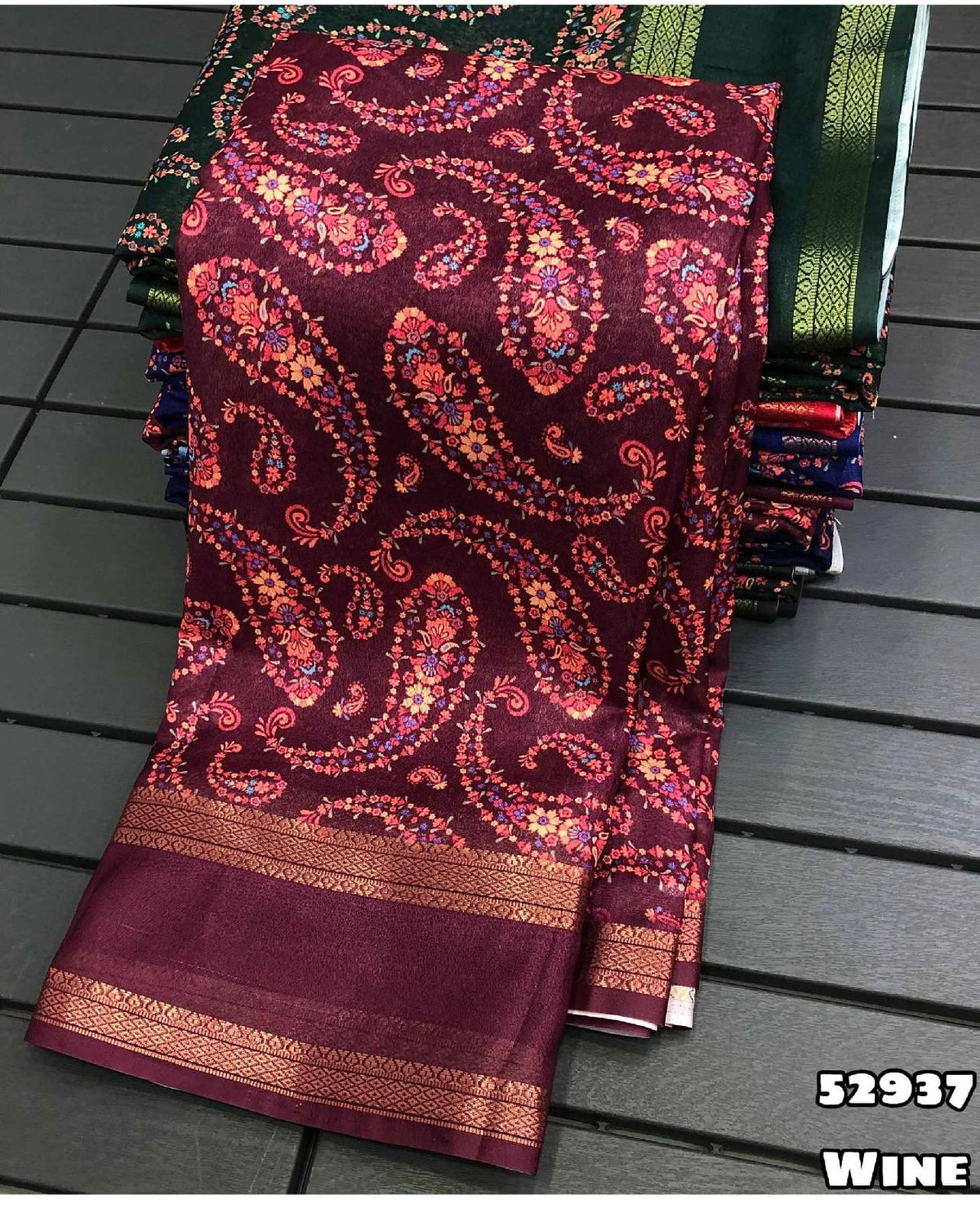Fancy dual shade weaving with sequence &amp; siroski work sarees with blouse