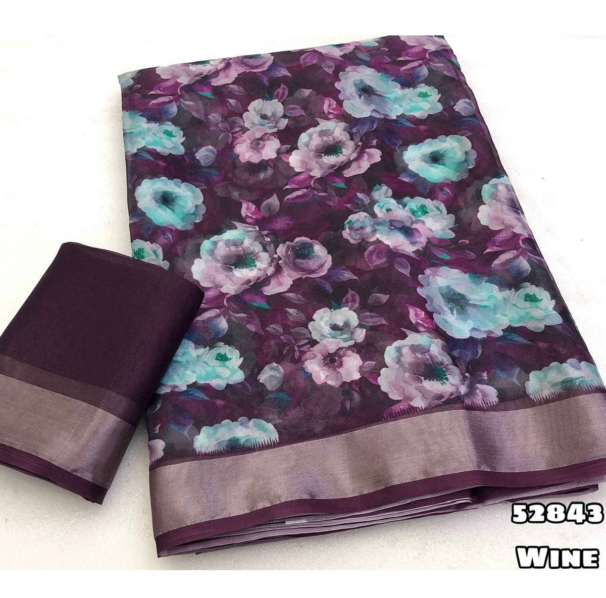 InfraRed Tusser Silk Pichwai Print Saree