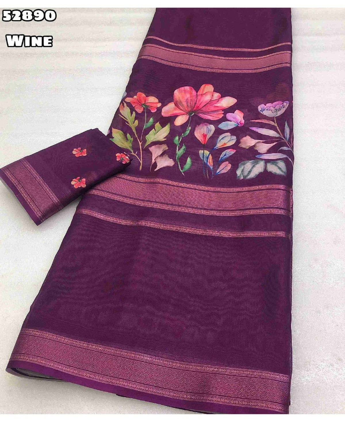InfraRed Tusser Silk Pichwai Print Saree