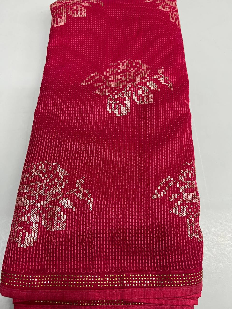 Design Georgette Dyed Temple Design Saree