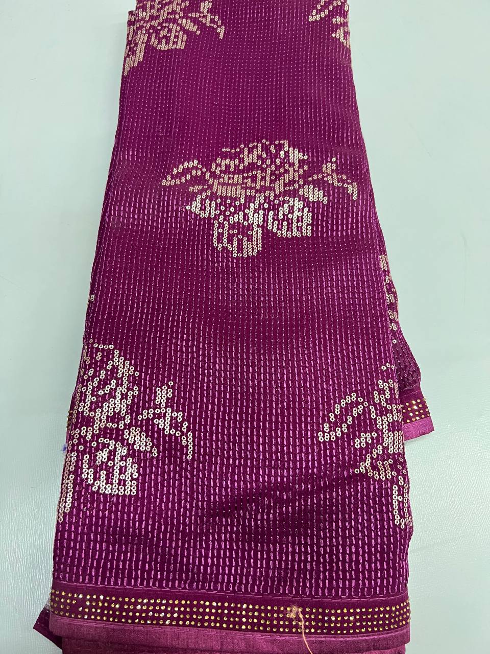 Design Georgette Dyed Temple Design Saree