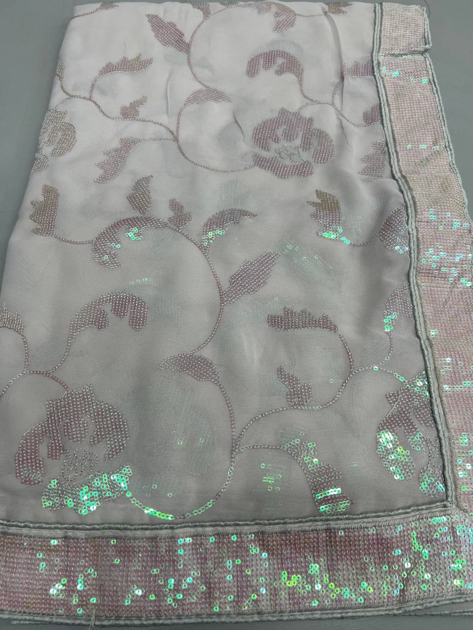 Design Georgette Dyed Temple Design Saree