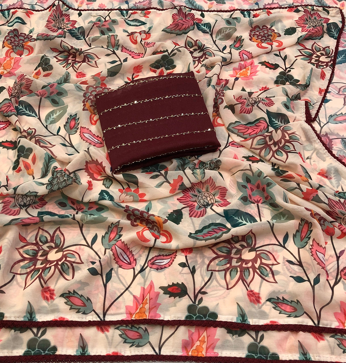 Kamalam Weightless Chiffon Printed Saree