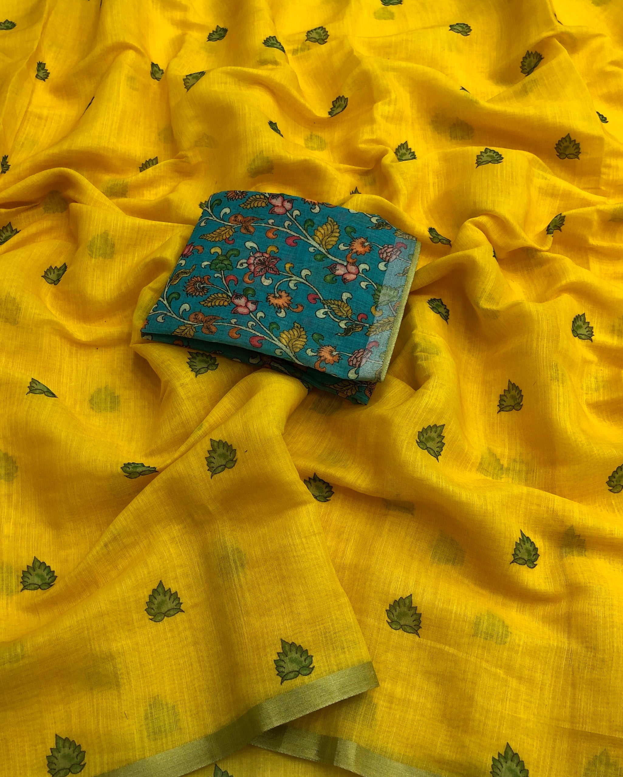 Vaani Linen cotton printed saree