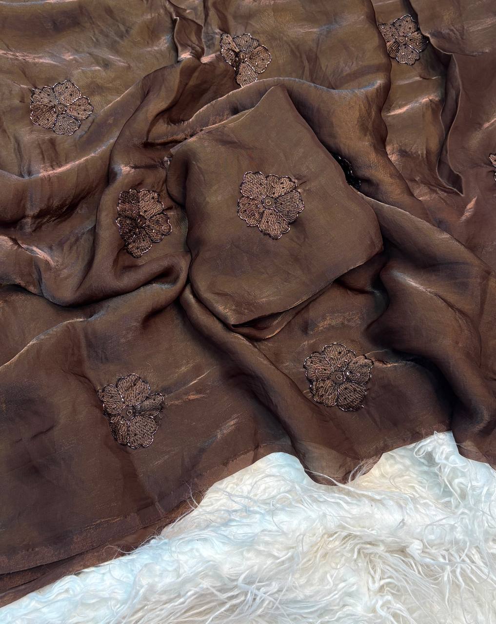 Kaya Space Fendy Silk Beads Work Saree
