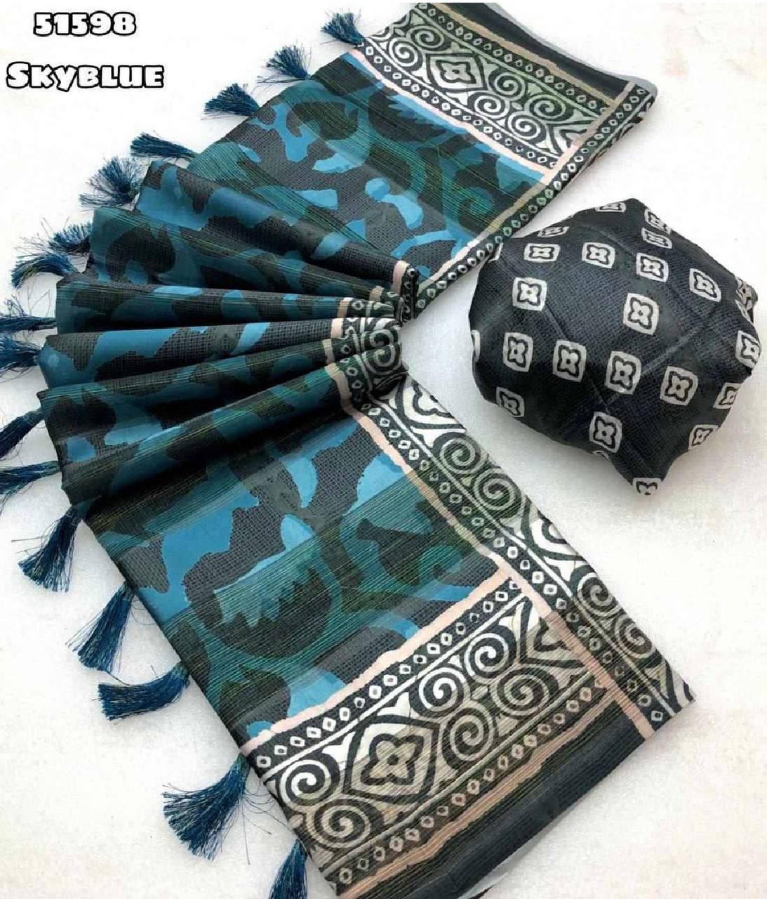 Fancy dual shade weaving with sequence &amp; siroski work sarees with blouse