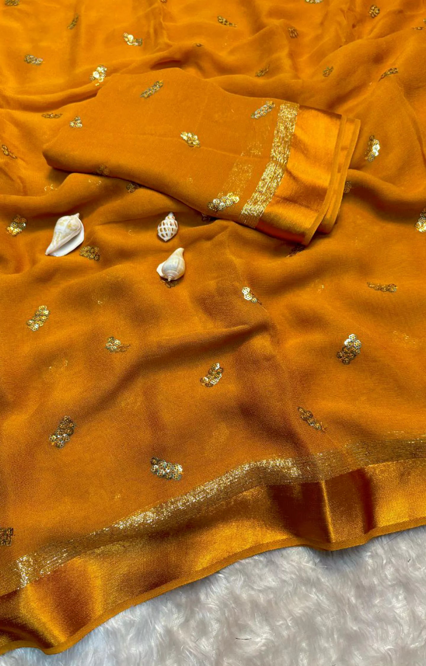 KUSTERD PURE VISCOSE GEORGETTE DYING SAREE