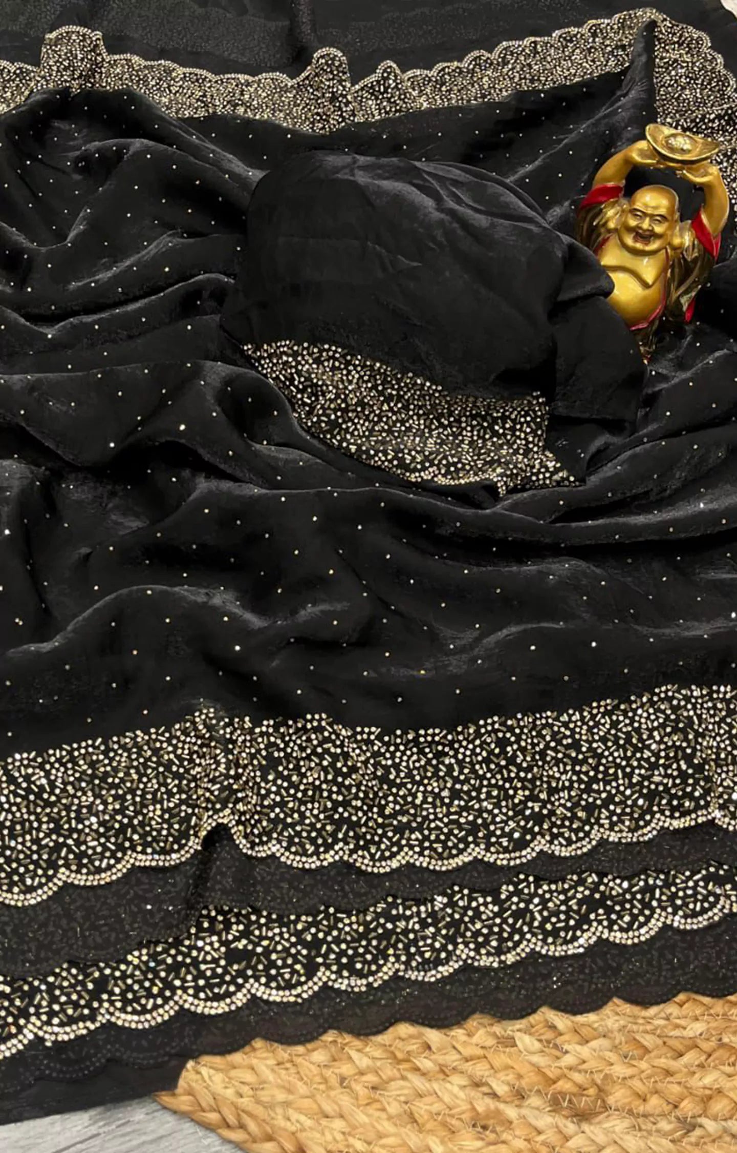 LESITA SPACE SILK ORIGINAL JARKHAN DIAMOND WORK SAREE