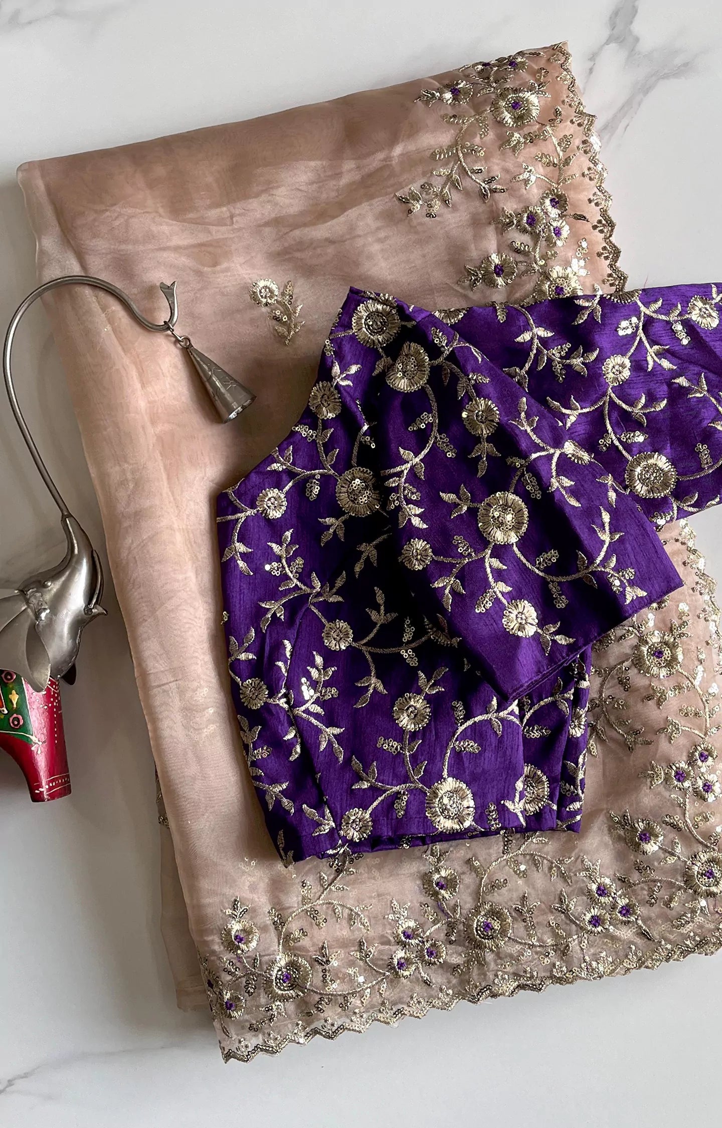 QUVET PURE ORGANZA TISSUE SAREE