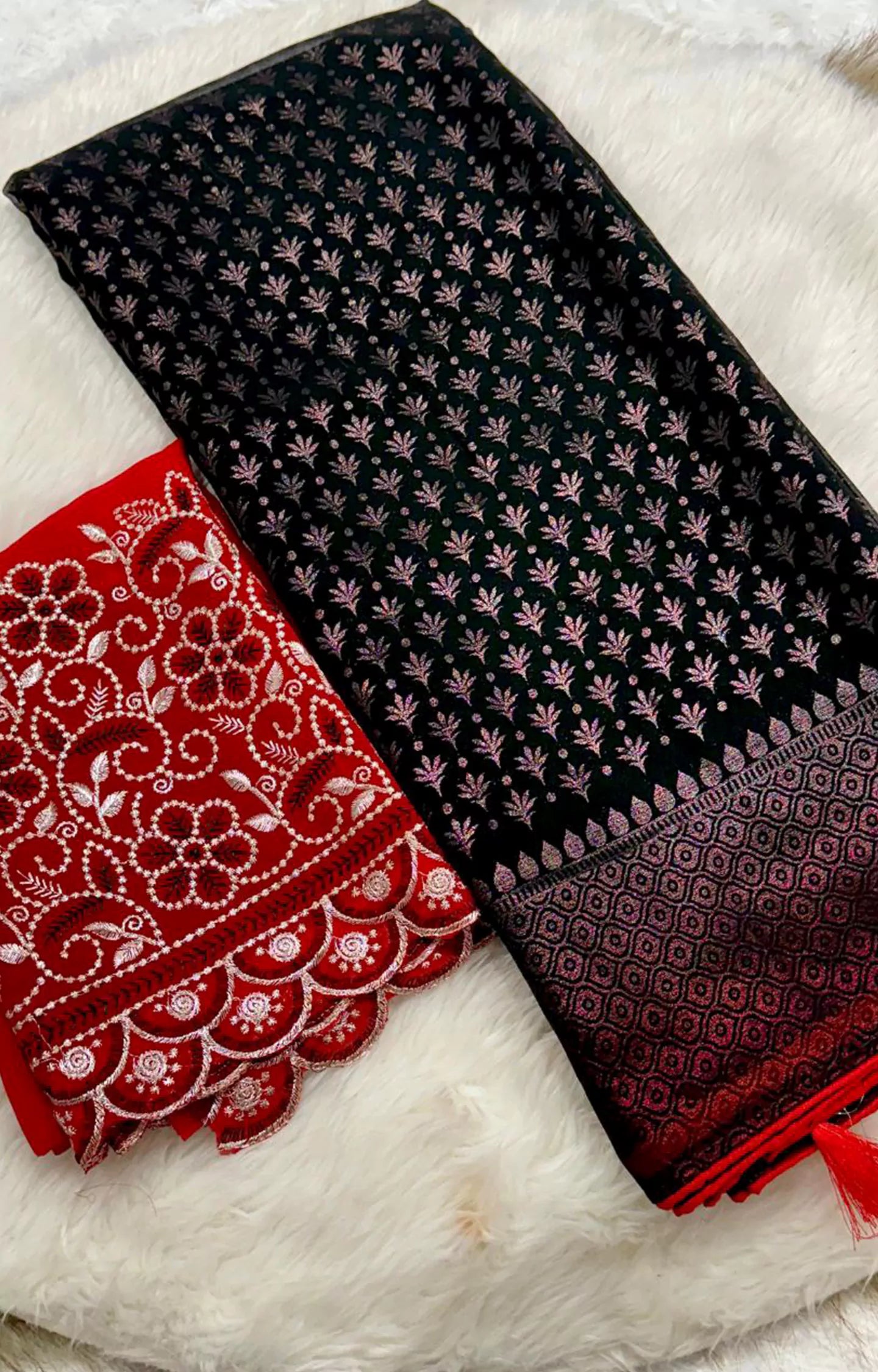 TORAL BLACK COLOUR GEORGETTE CHIFFON SAREE