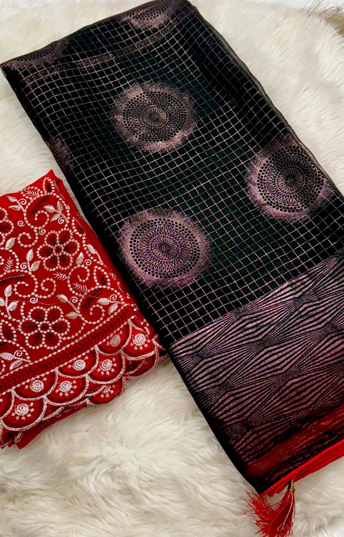 TORAL BLACK COLOUR GEORGETTE CHIFFON SAREE