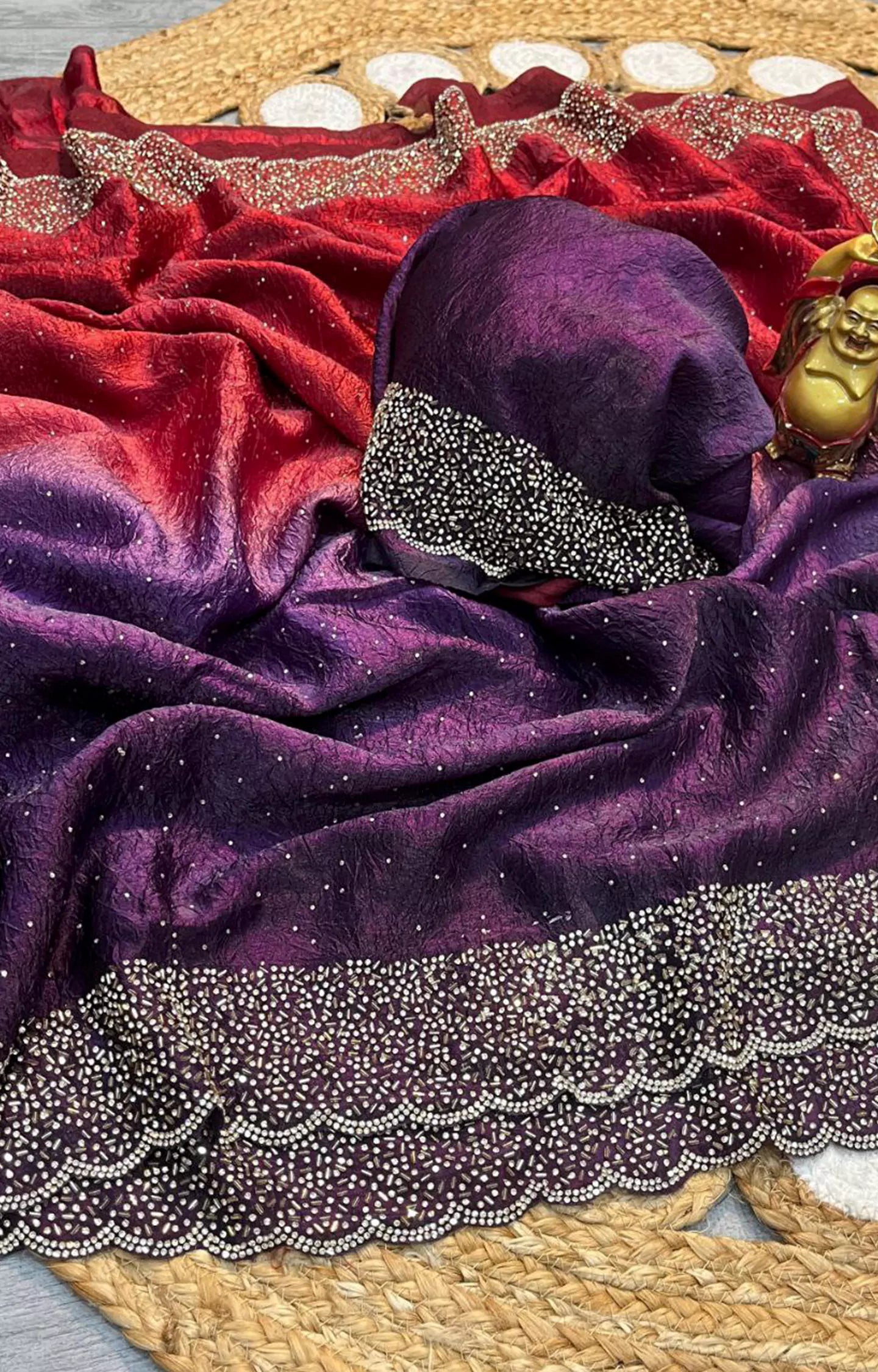 VELFER SHADED CRUSH SPACE SILK SAREE