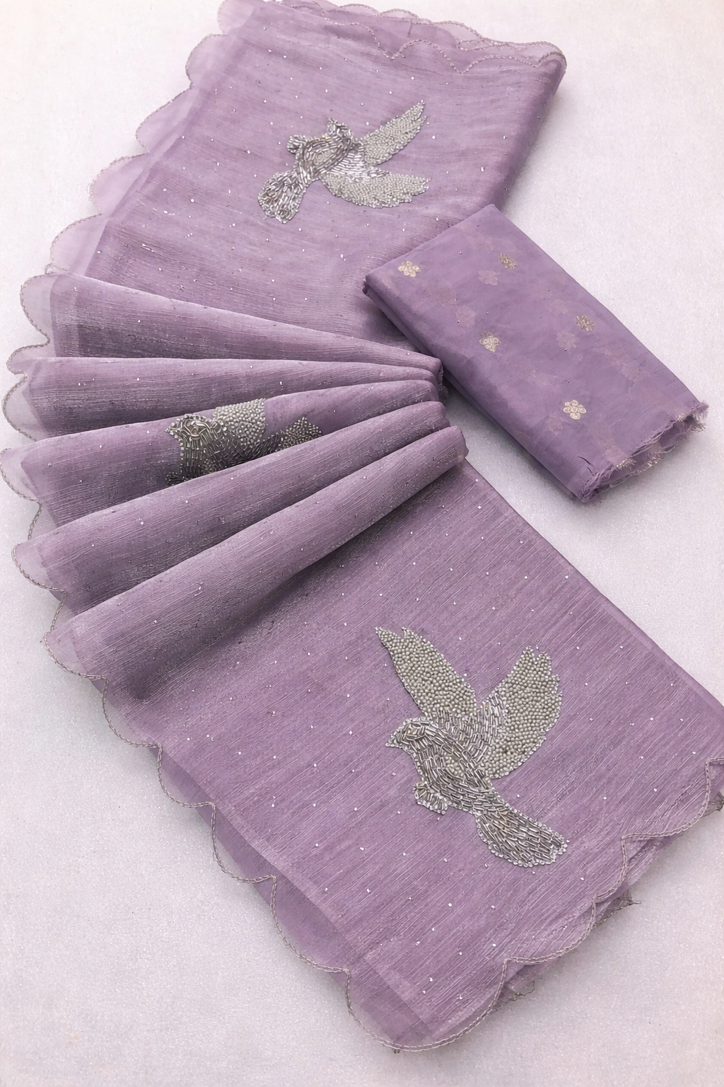 Lunara  Burberry Jimmy choo Siroski Work Saree