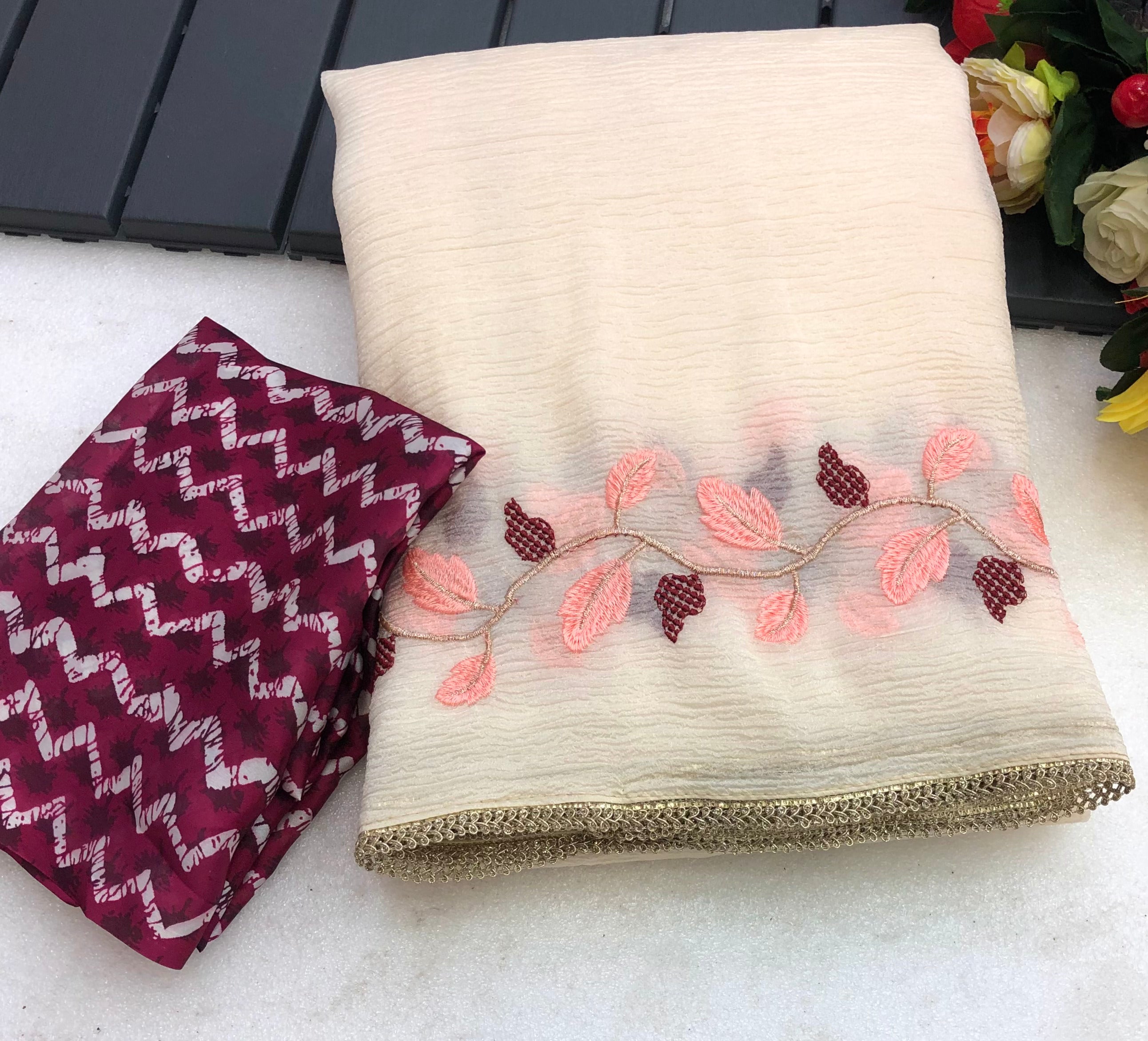 Alayna Chiffon Crush Silk Saree