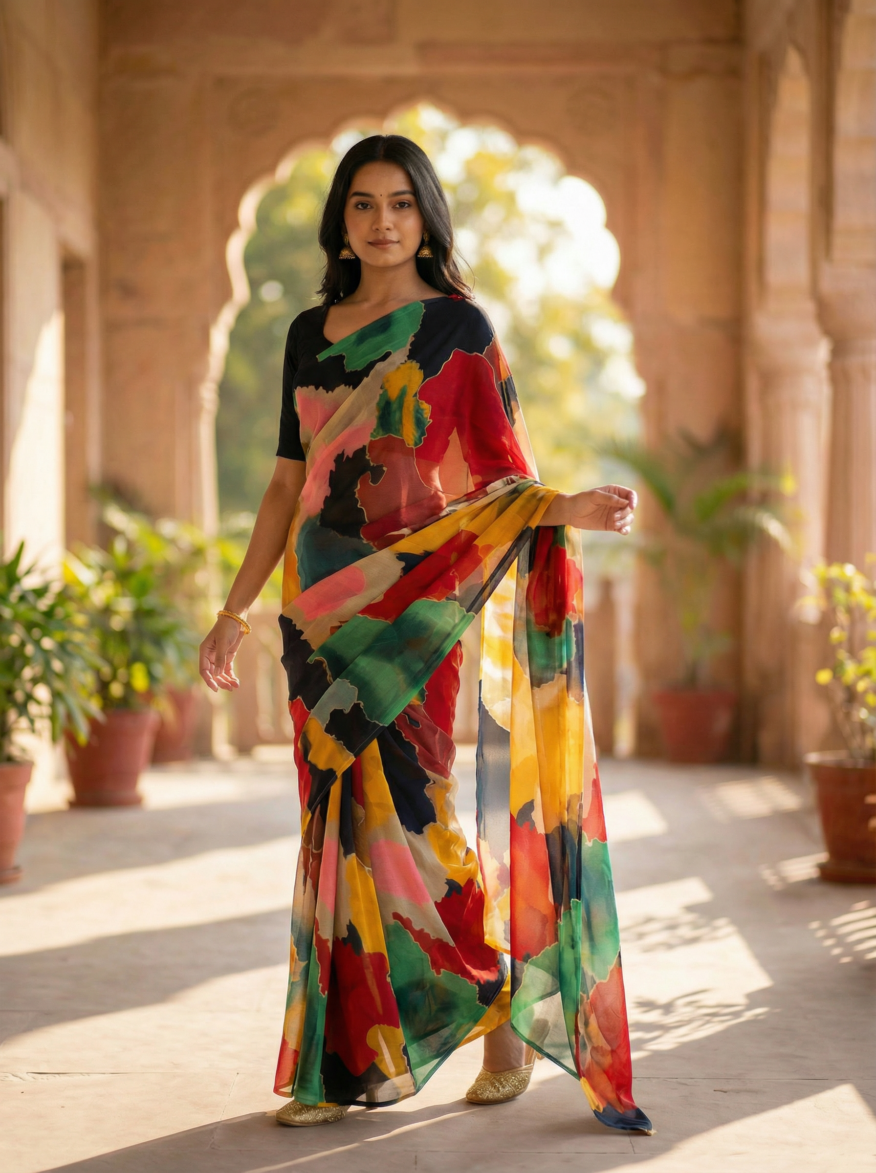 Inasa 2 Chiffon sabyasachi print Saree