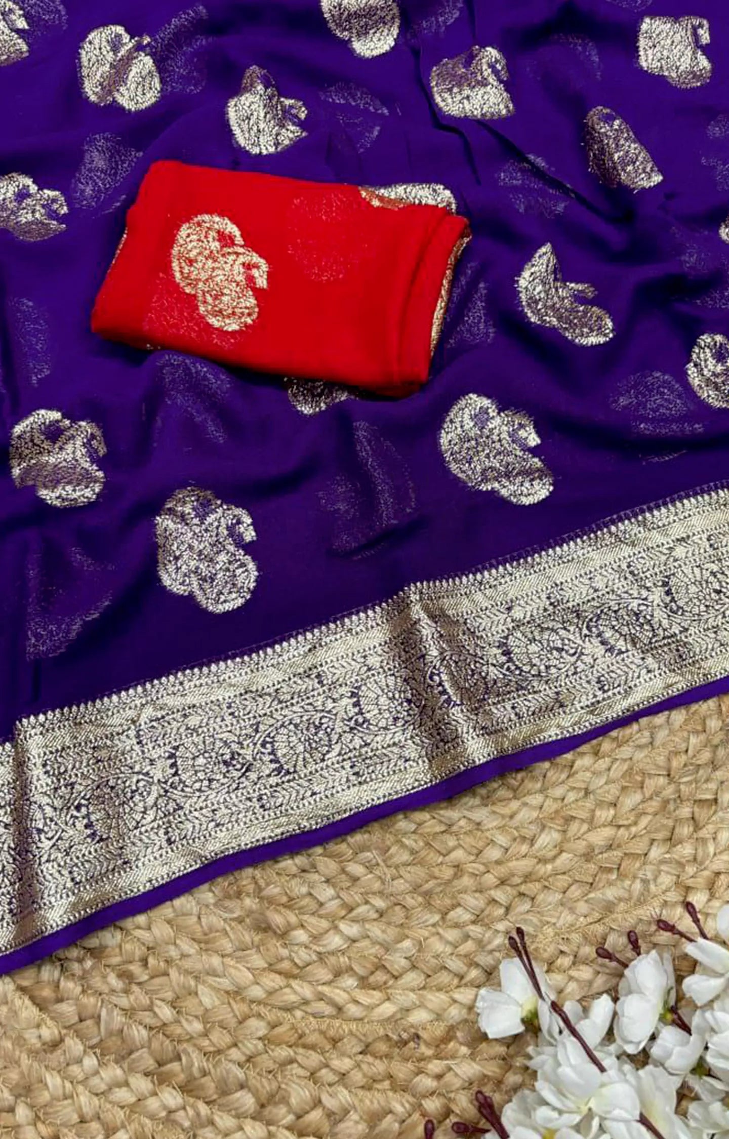 KEYNET PUIRE VISCOSE GEORGETTE SAREE