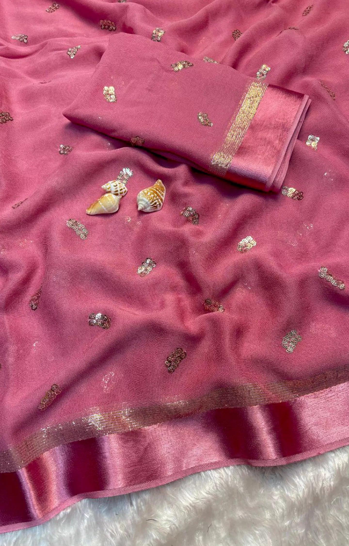 KUSTERD PURE VISCOSE GEORGETTE DYING SAREE