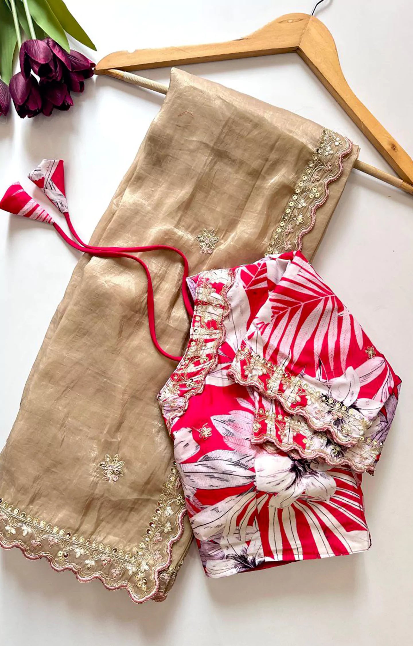 FISTERD HEAVY PURE DUAL GOLD CRUSH SAREE