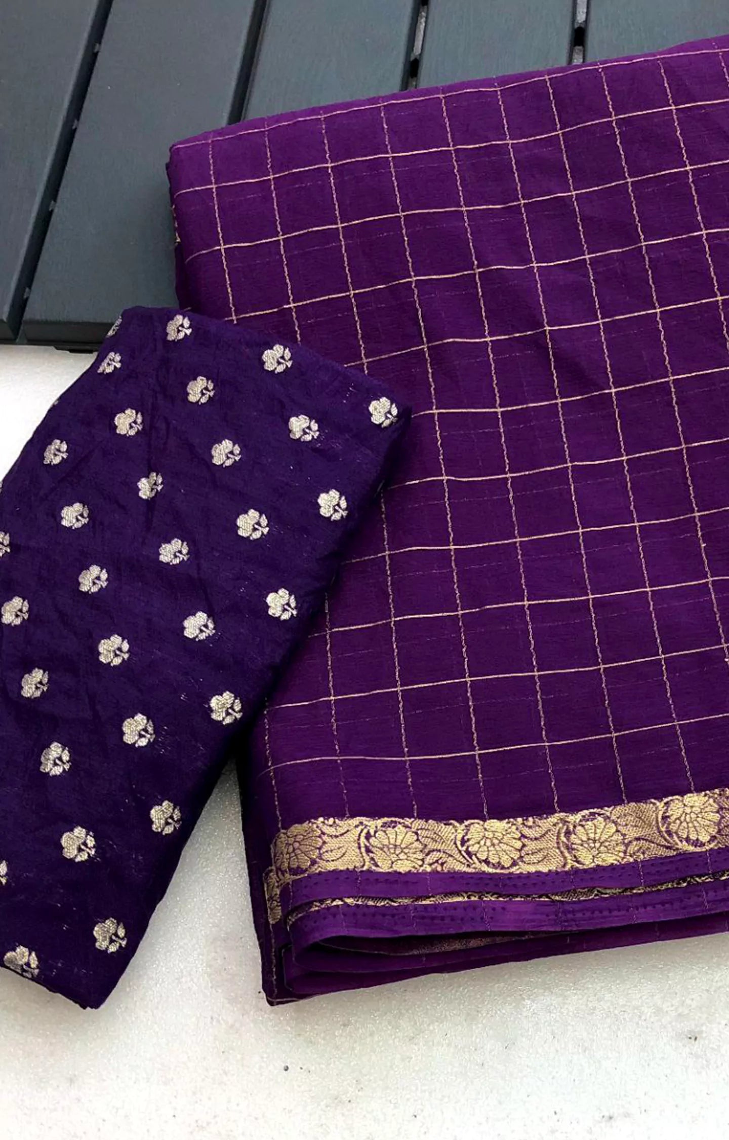 CHEXER PURE CHINON WEAVING CHEX SAREE