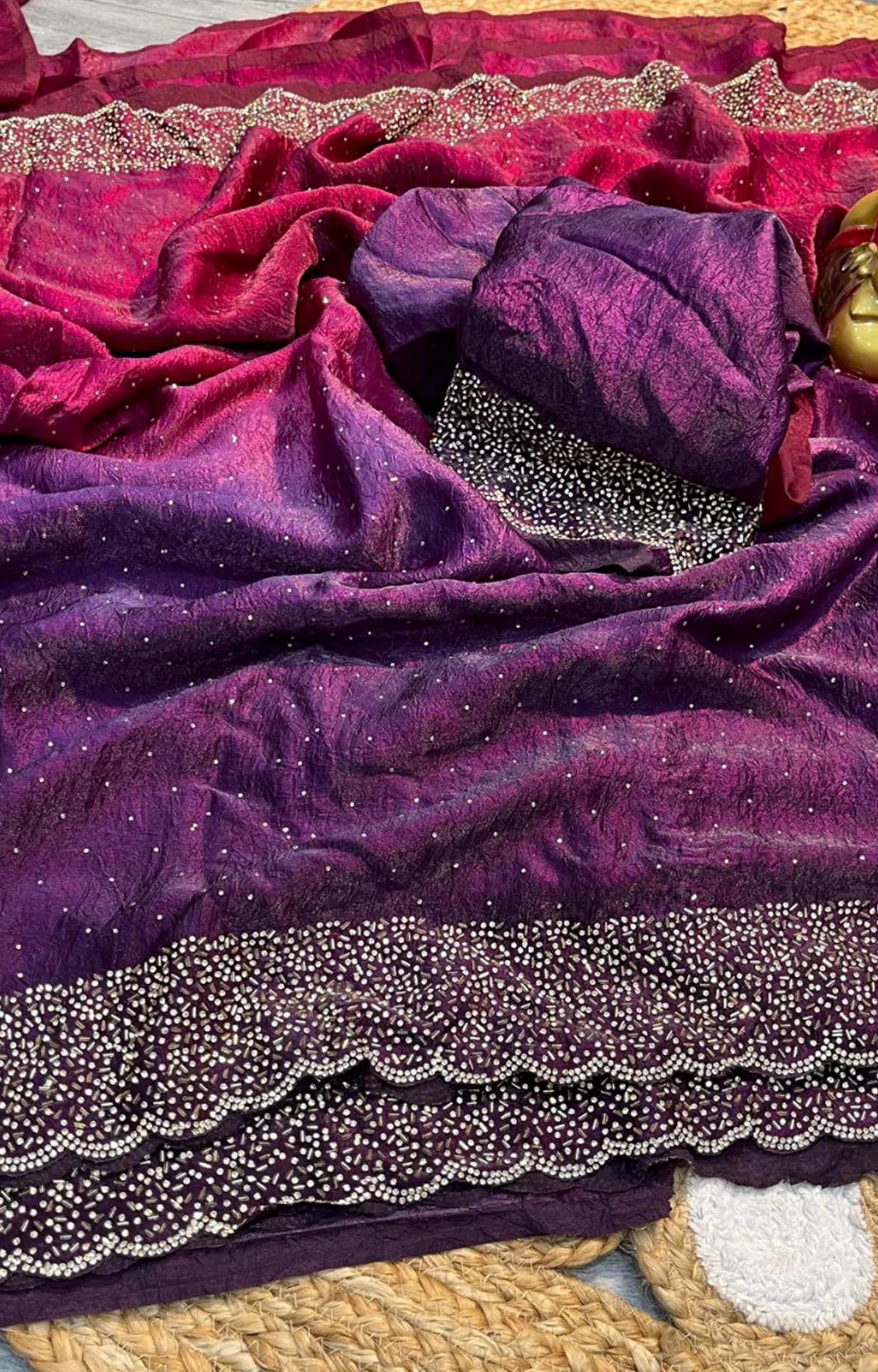 VELFER SHADED CRUSH SPACE SILK SAREE