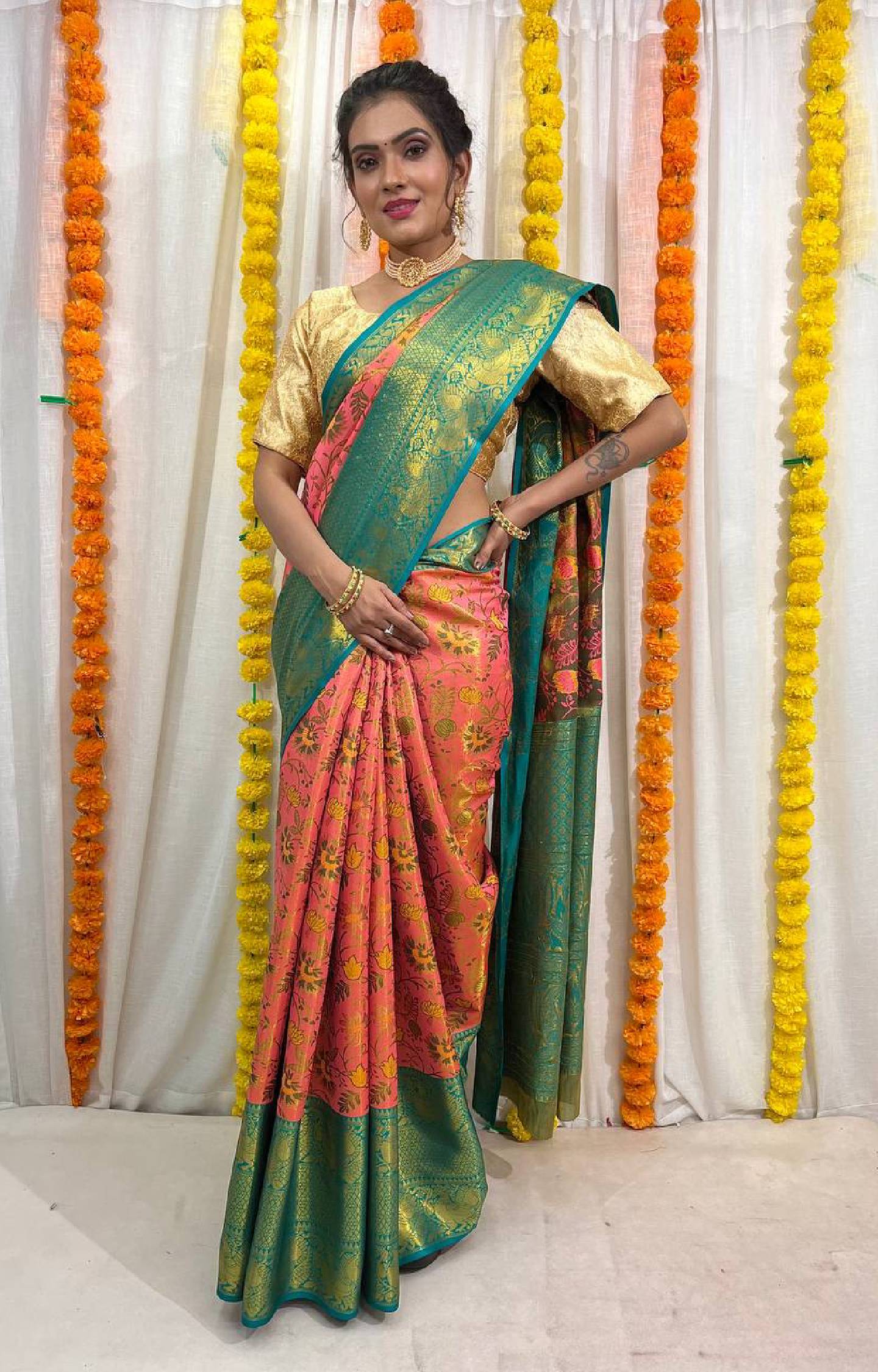 RAIMA KANJIVARAM PATTU SILK SAREE WITH WEAVING