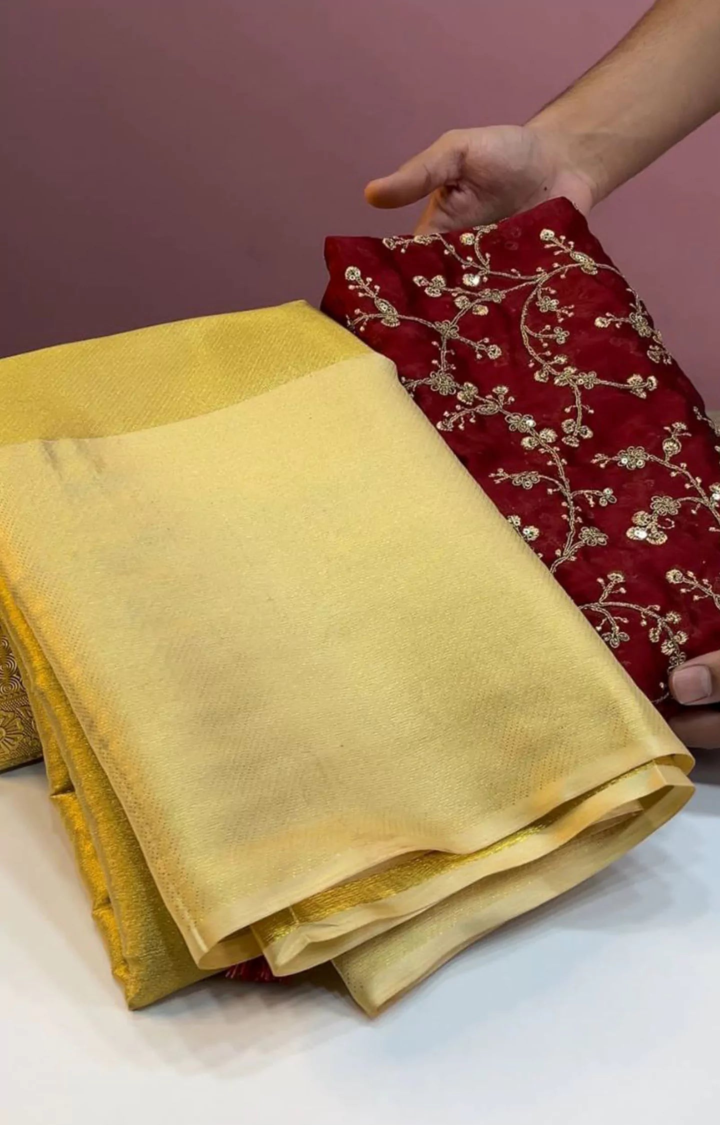 URSILA TISSUE SILK GOLD ZARI SAREE