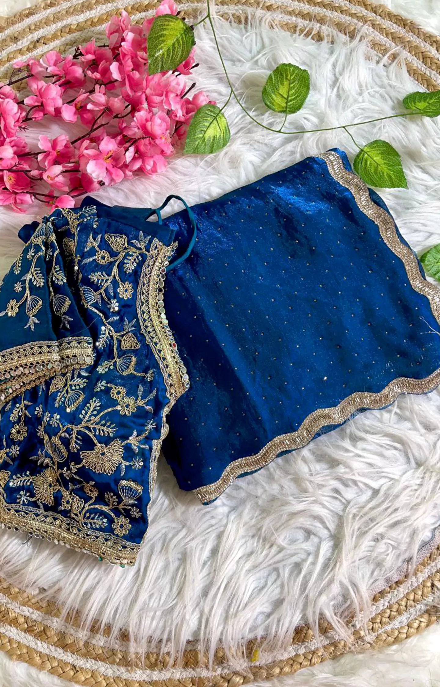 WELKRUS PURE SOFT FENDY SARTIN SILK SAREE