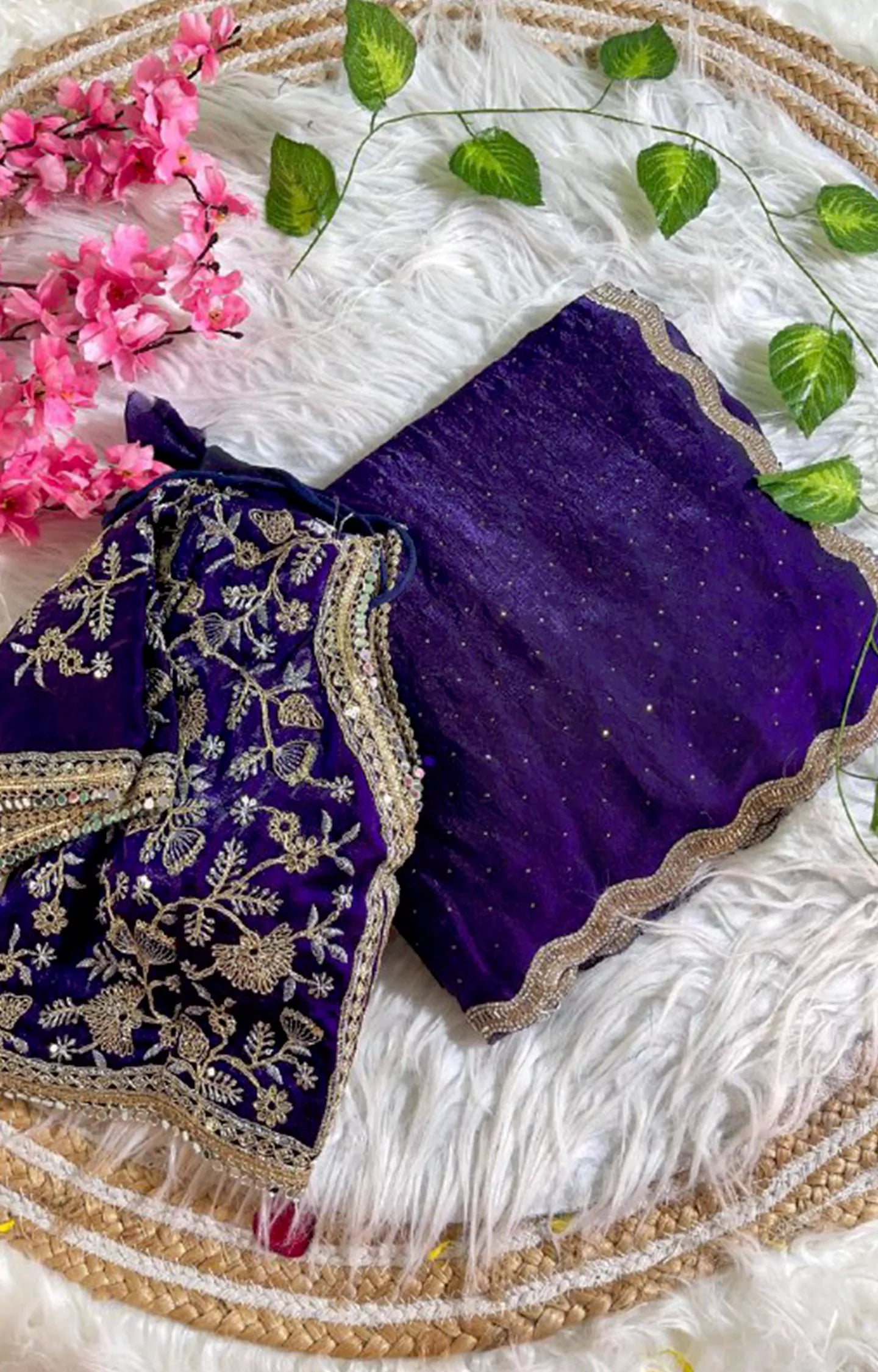 WELKRUS PURE SOFT FENDY SARTIN SILK SAREE