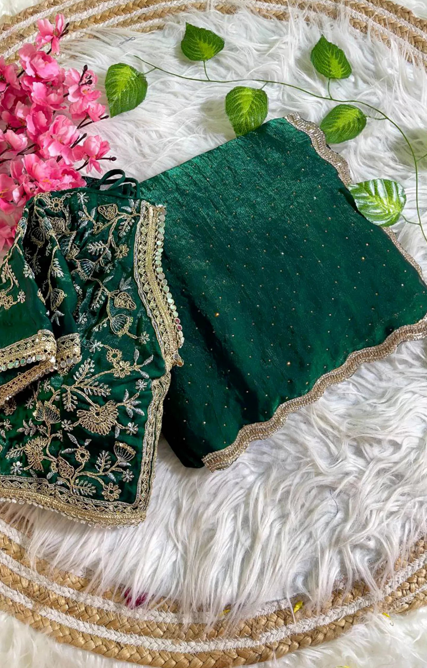 WELKRUS PURE SOFT FENDY SARTIN SILK SAREE