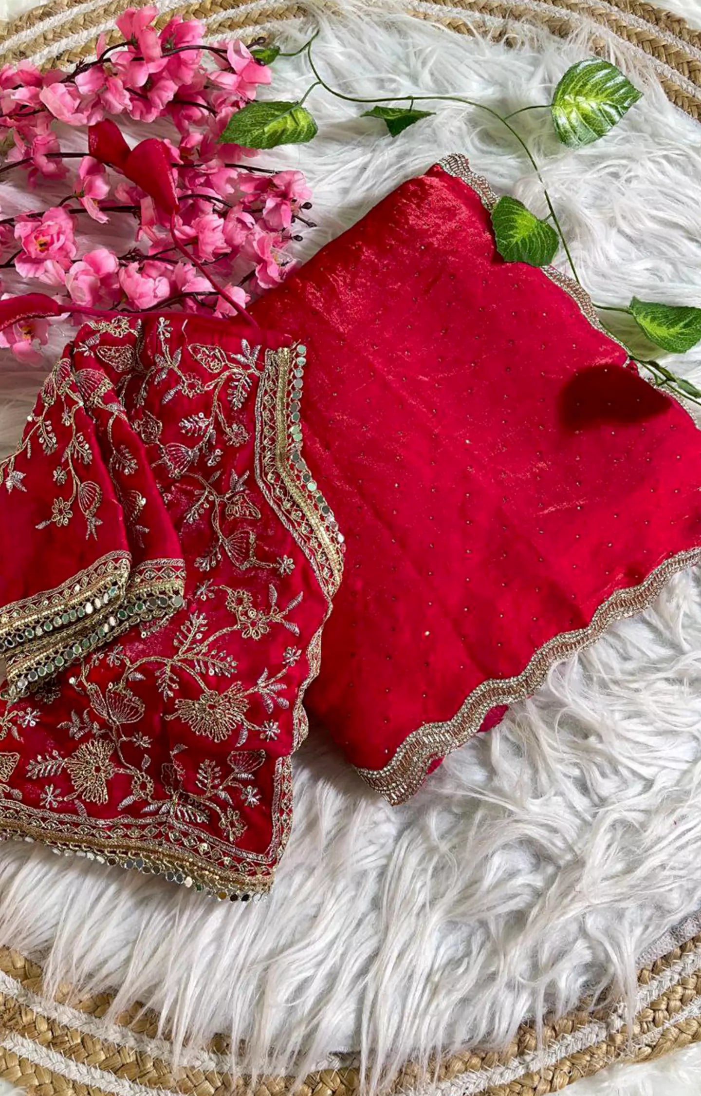 WELKRUS PURE SOFT FENDY SARTIN SILK SAREE