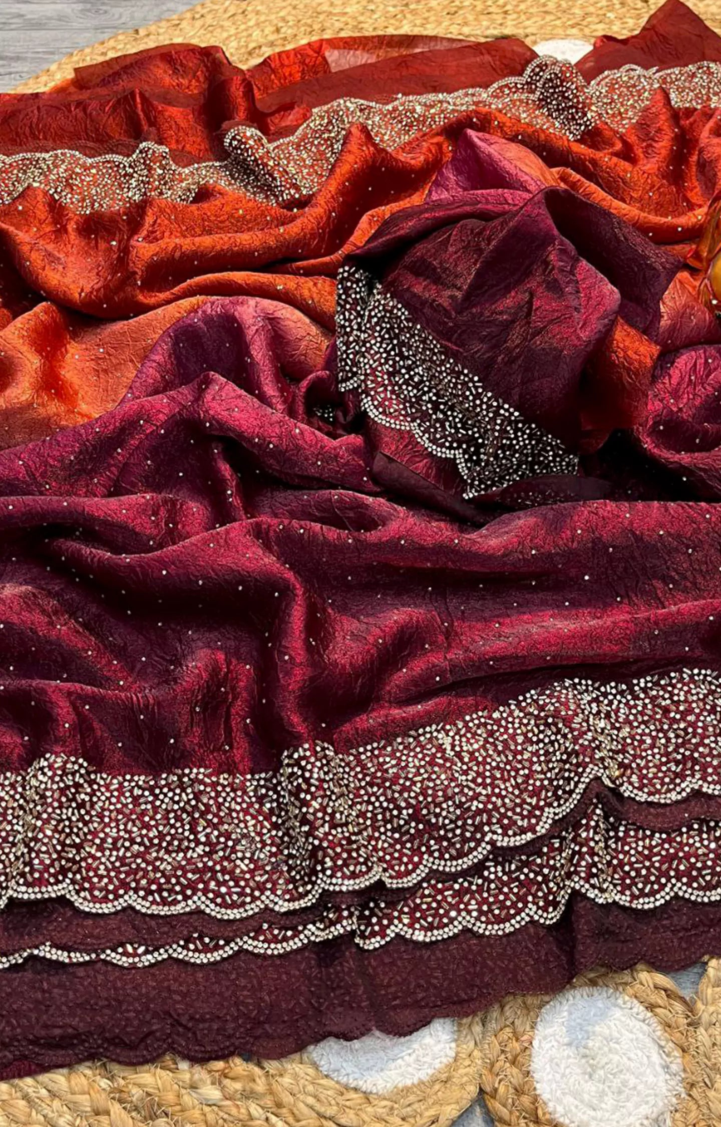 VELFER SHADED CRUSH SPACE SILK SAREE