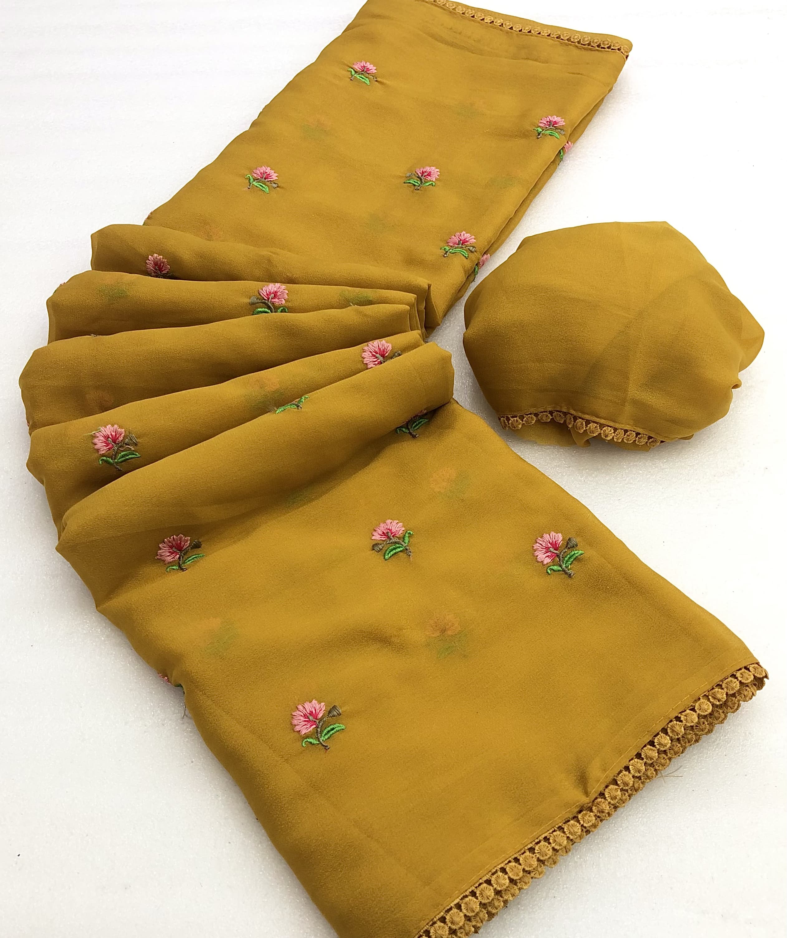 AREESHA CHIFFON WITH EMBROIDERY SAREE