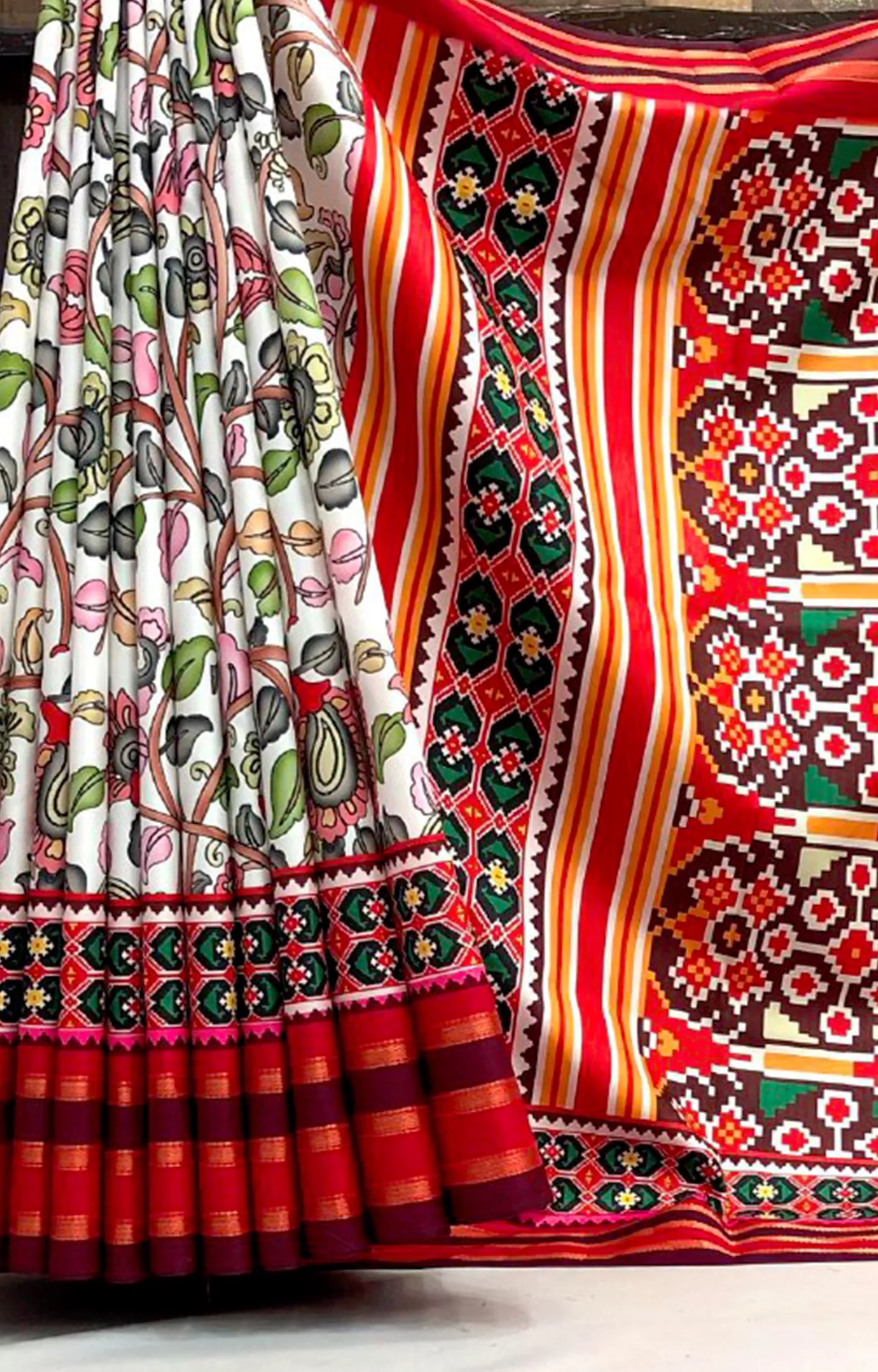 ORADIA SOFT SILK PATOLA DESIGN PRINT SAREE.