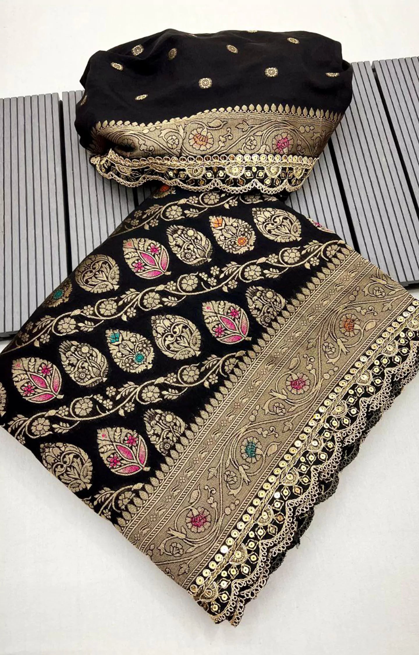 SOLUTION KHADI GEORGETTE SAREE