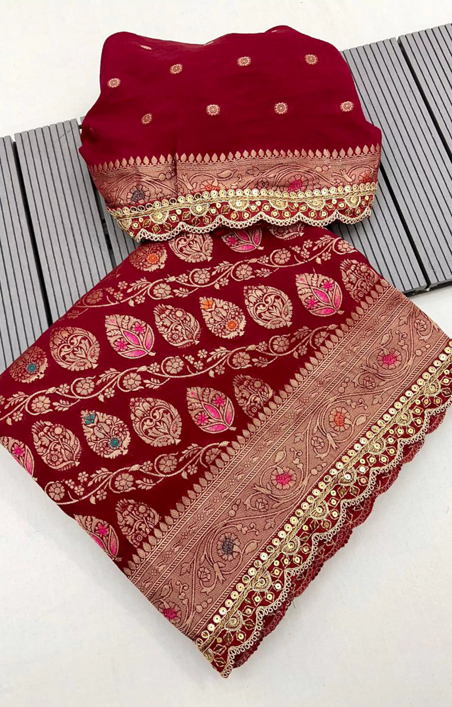 SOLUTION KHADI GEORGETTE SAREE