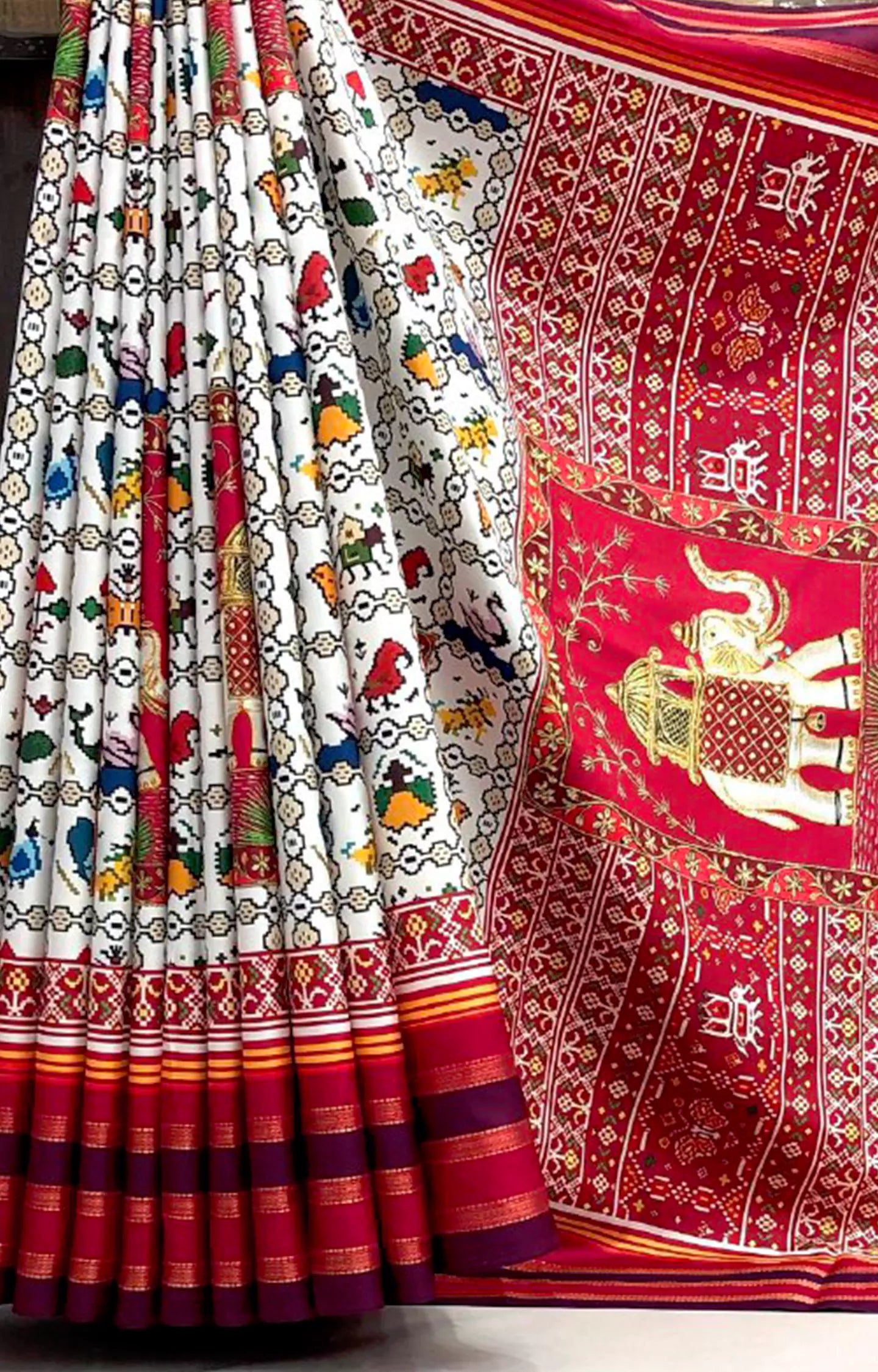 ORADIA SOFT SILK PATOLA DESIGN PRINT SAREE.