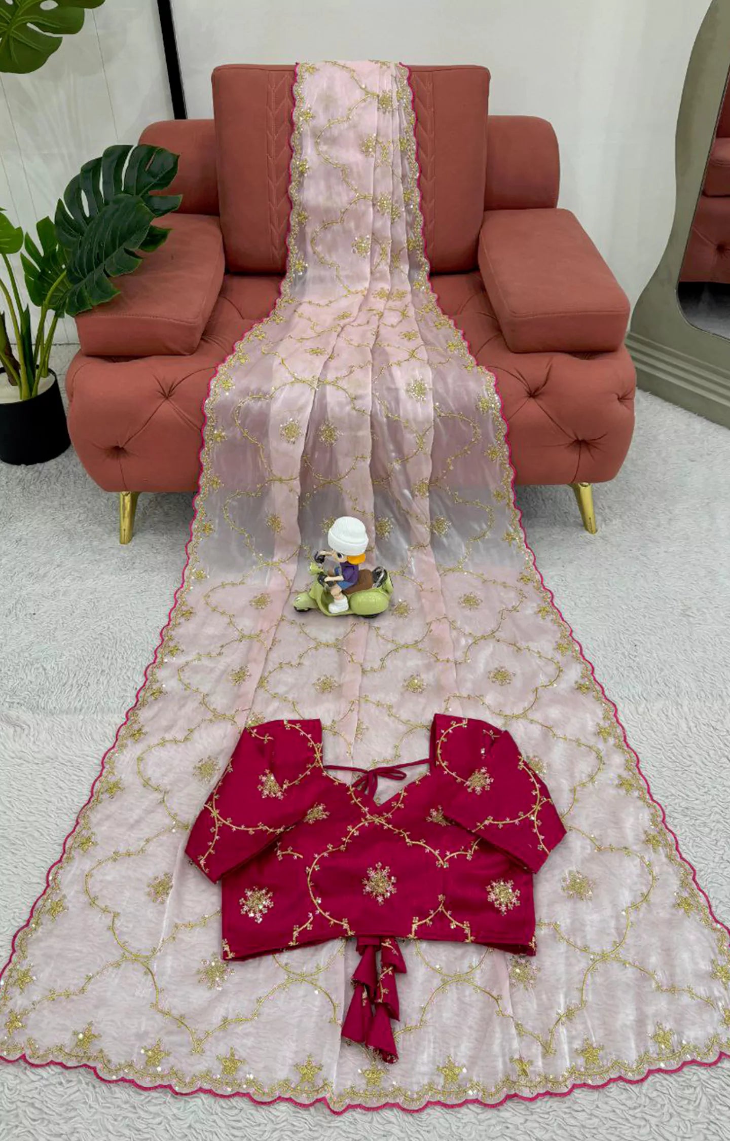 SENSINE JIMMY CHUU FABRIC WITH THREAD & SEQUENCE WORK SAREE