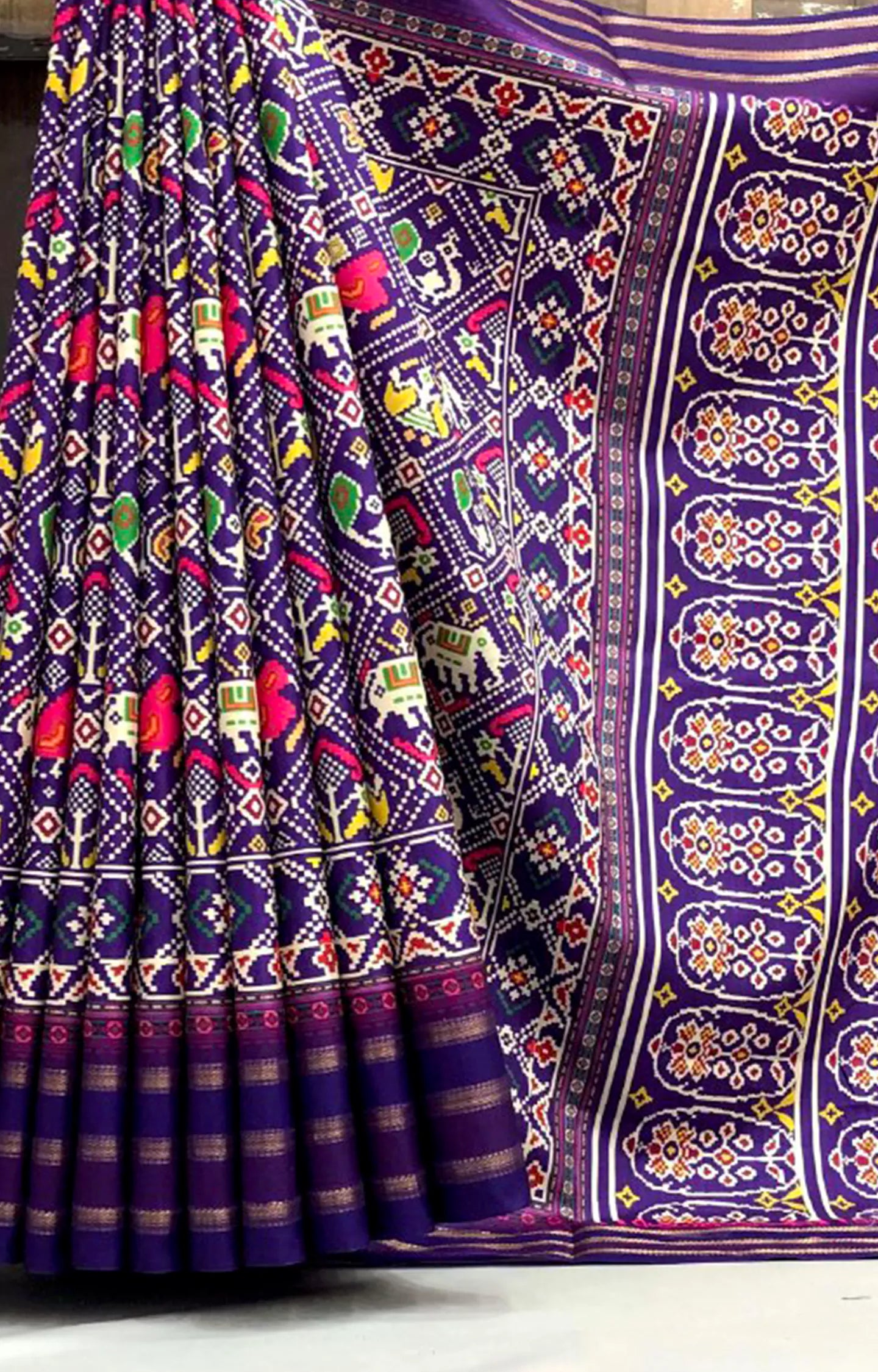 ORADIA SOFT SILK PATOLA DESIGN PRINT SAREE.