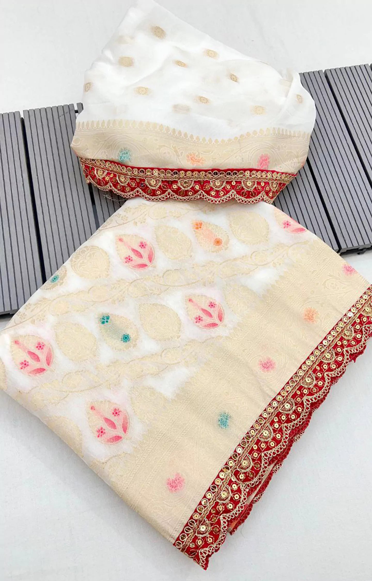 SOLUTION KHADI GEORGETTE SAREE