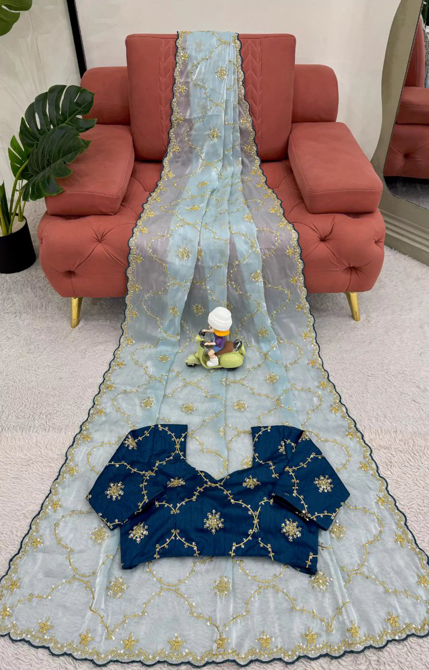 SENSINE JIMMY CHUU FABRIC WITH THREAD & SEQUENCE WORK SAREE
