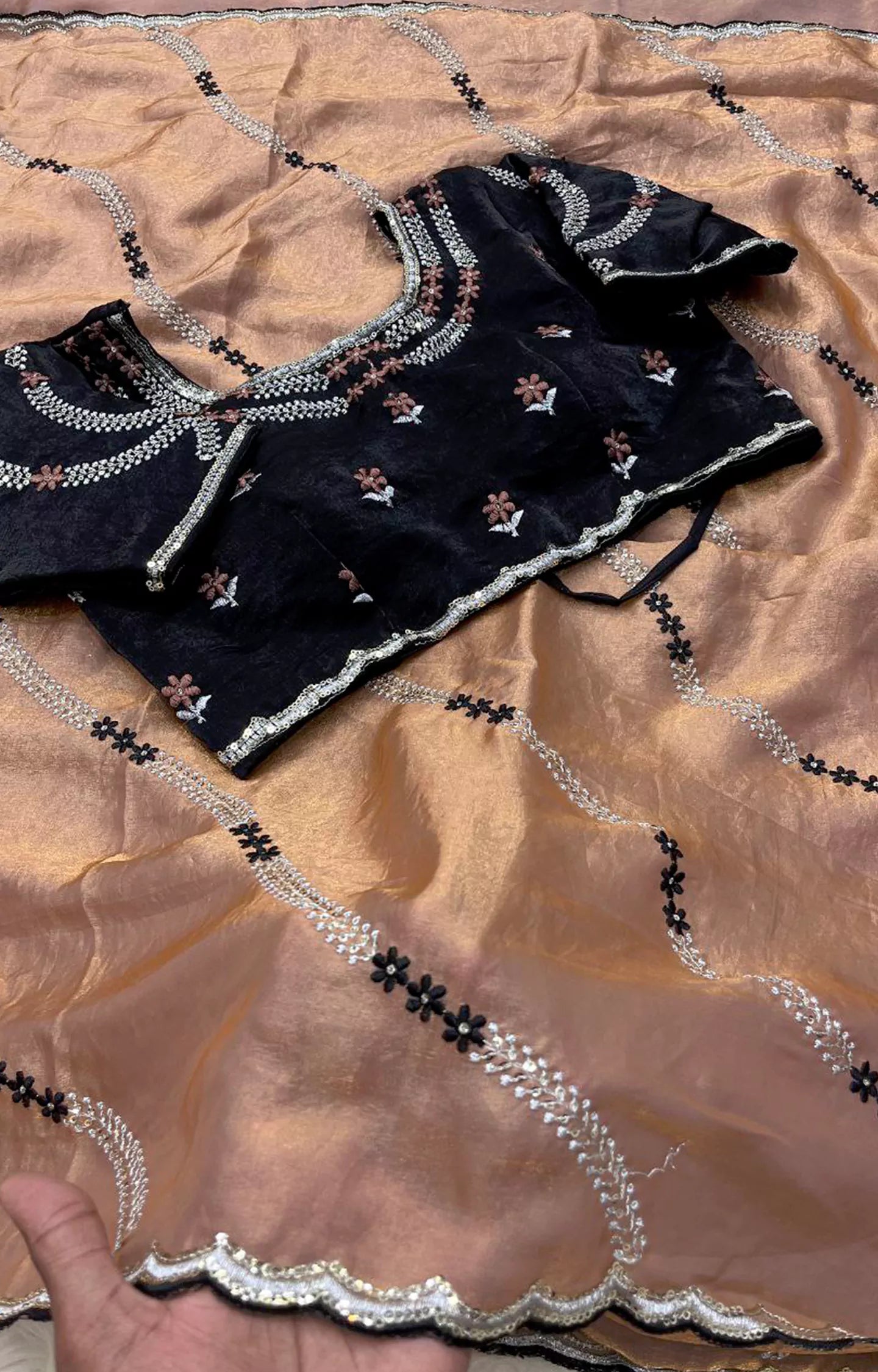 AAFIYAT SOFT STARDUST SATIN FABRIC SAREE