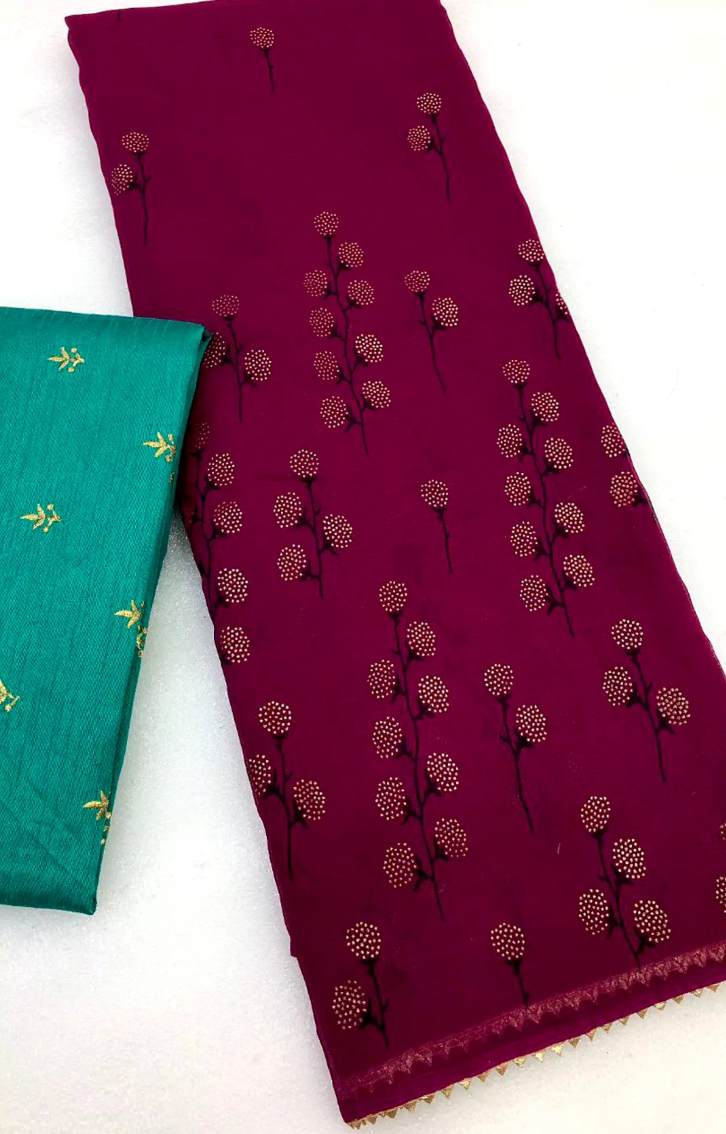 KALYANI CHIFFON FOIL PRINT SAREE