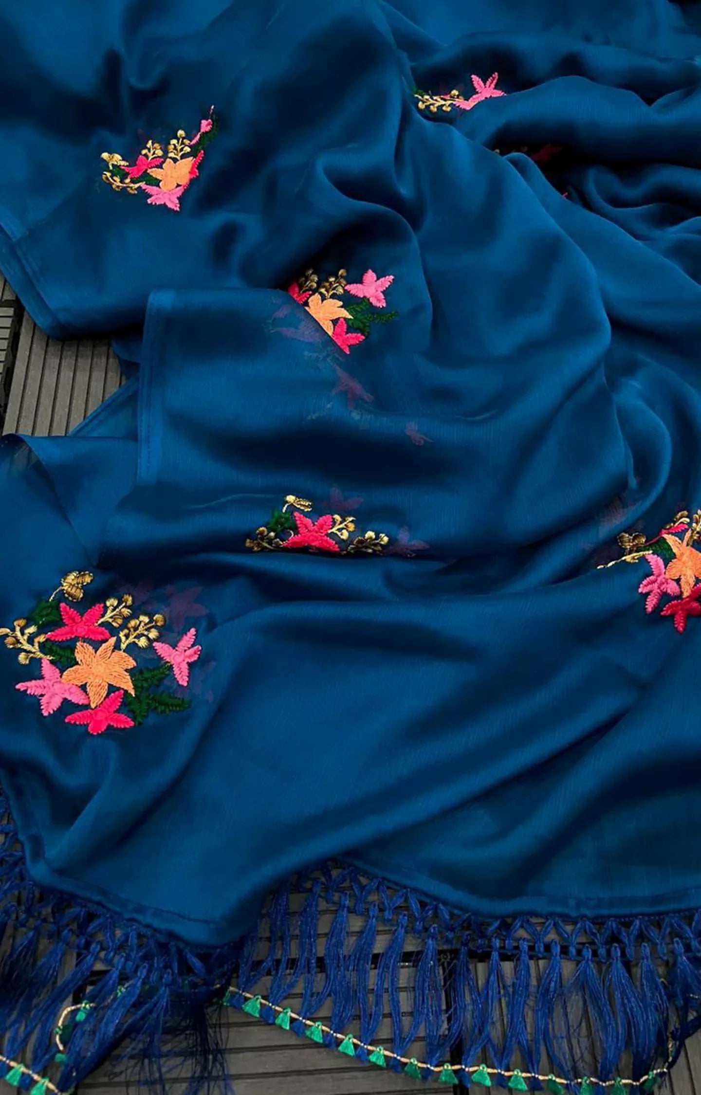 SHERINA PURE SATIN CHIFFON FABRIC SAREE