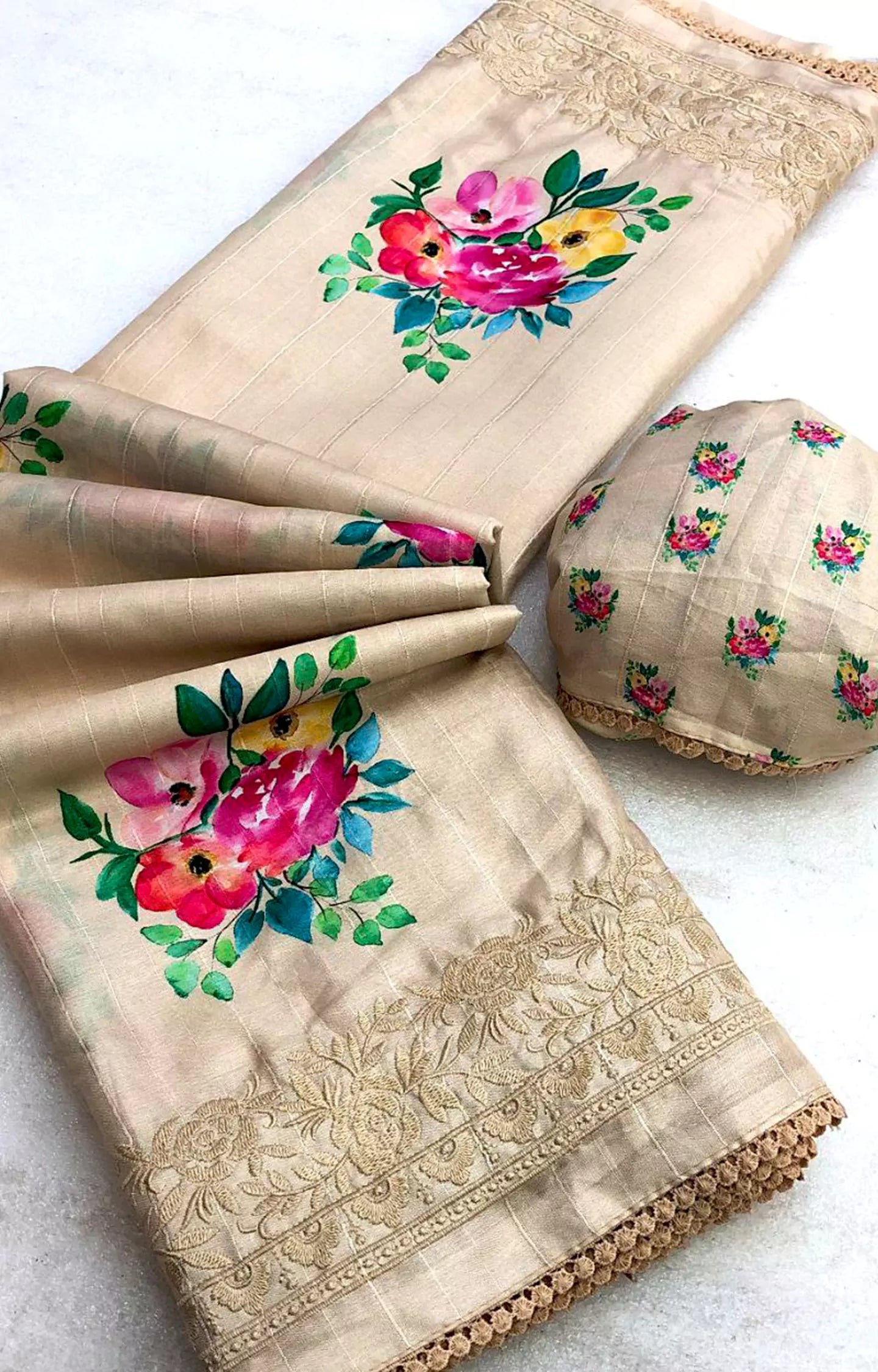 KAZUMI HANDLOOM TUSSAR SILK SAREE