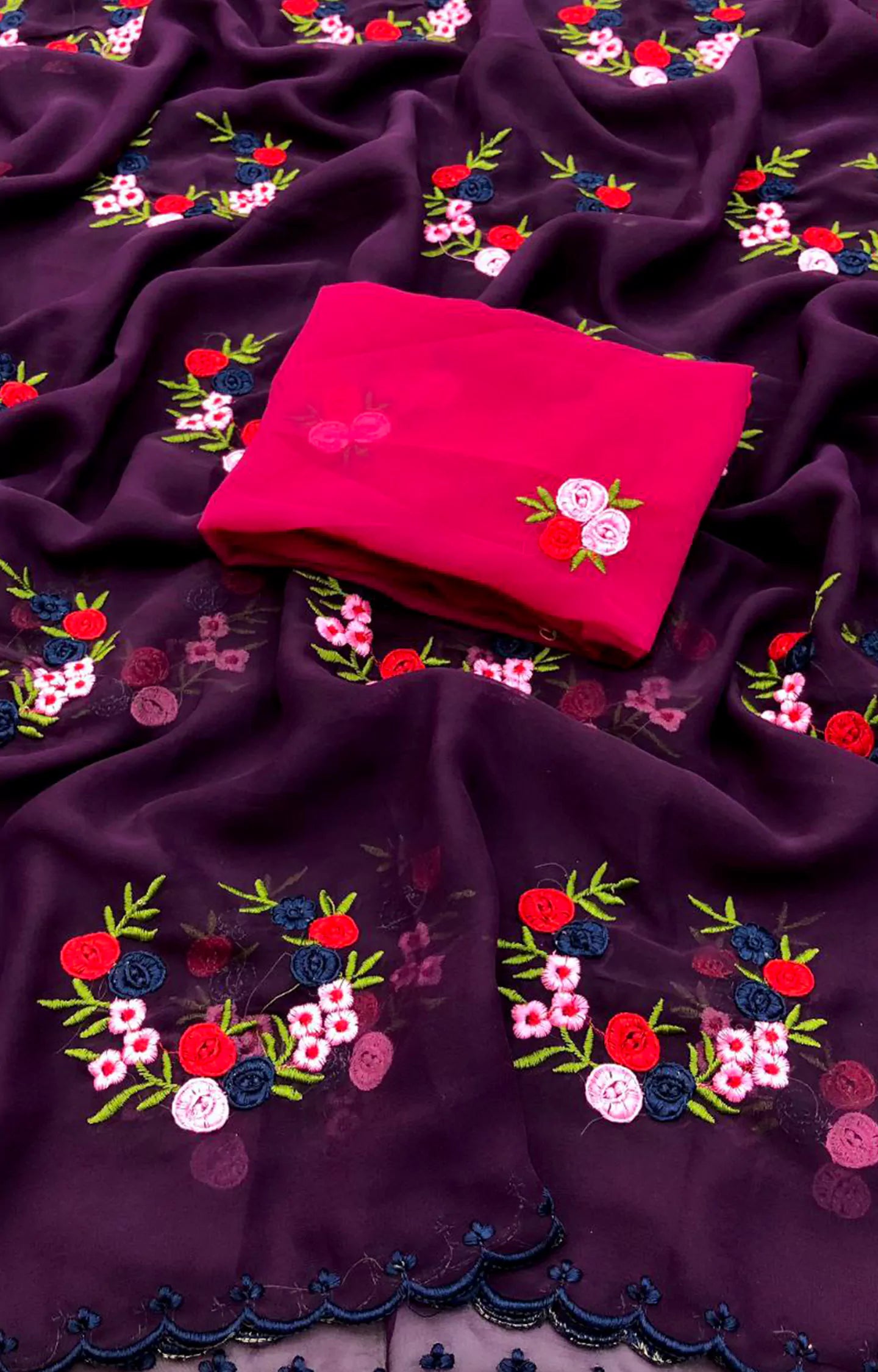 SHAMSA GEORGETTE WITH EMBROIDERY WORK SAREE