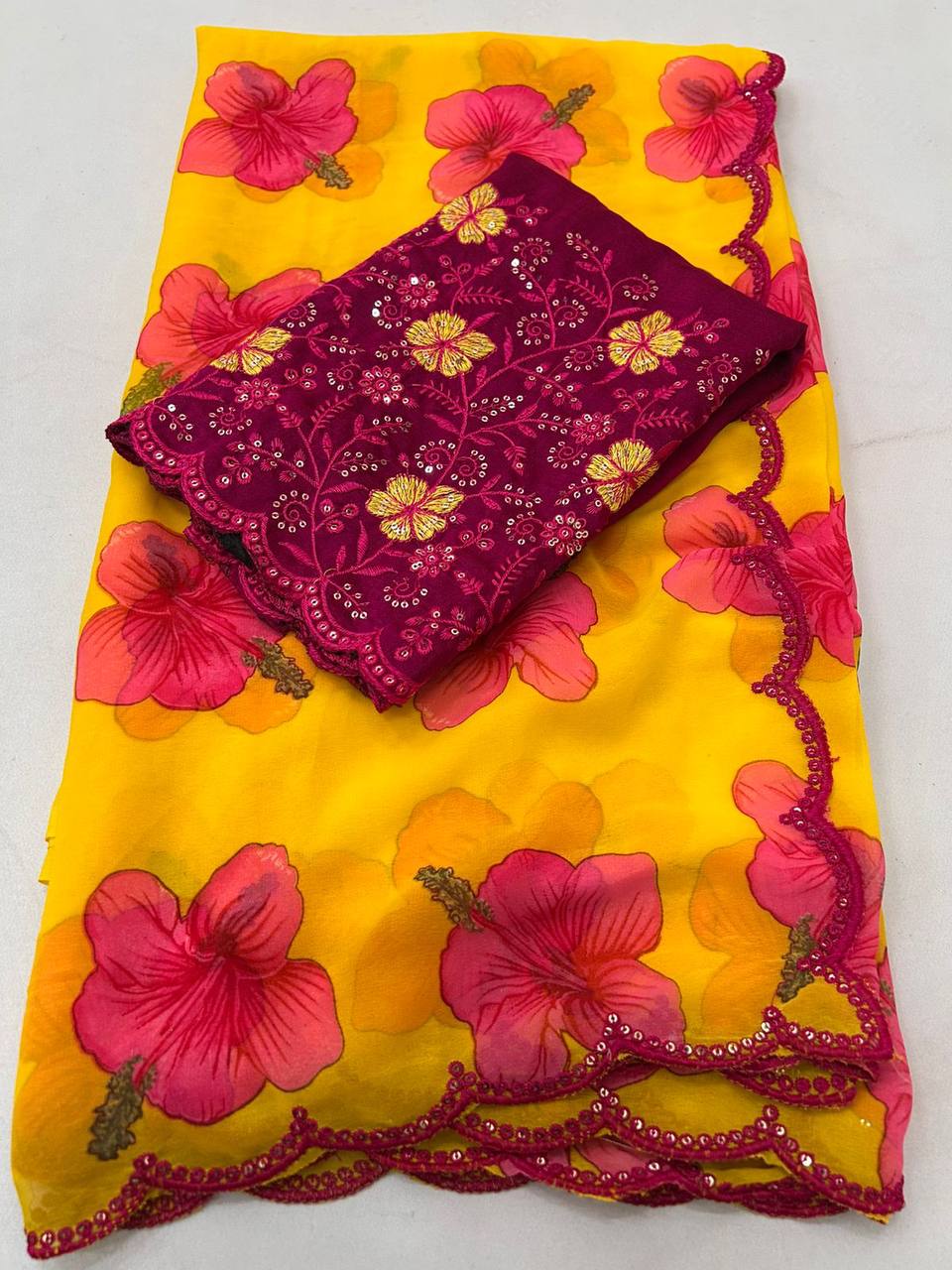 Avion Super Soft Mul Slab Georgette Saree