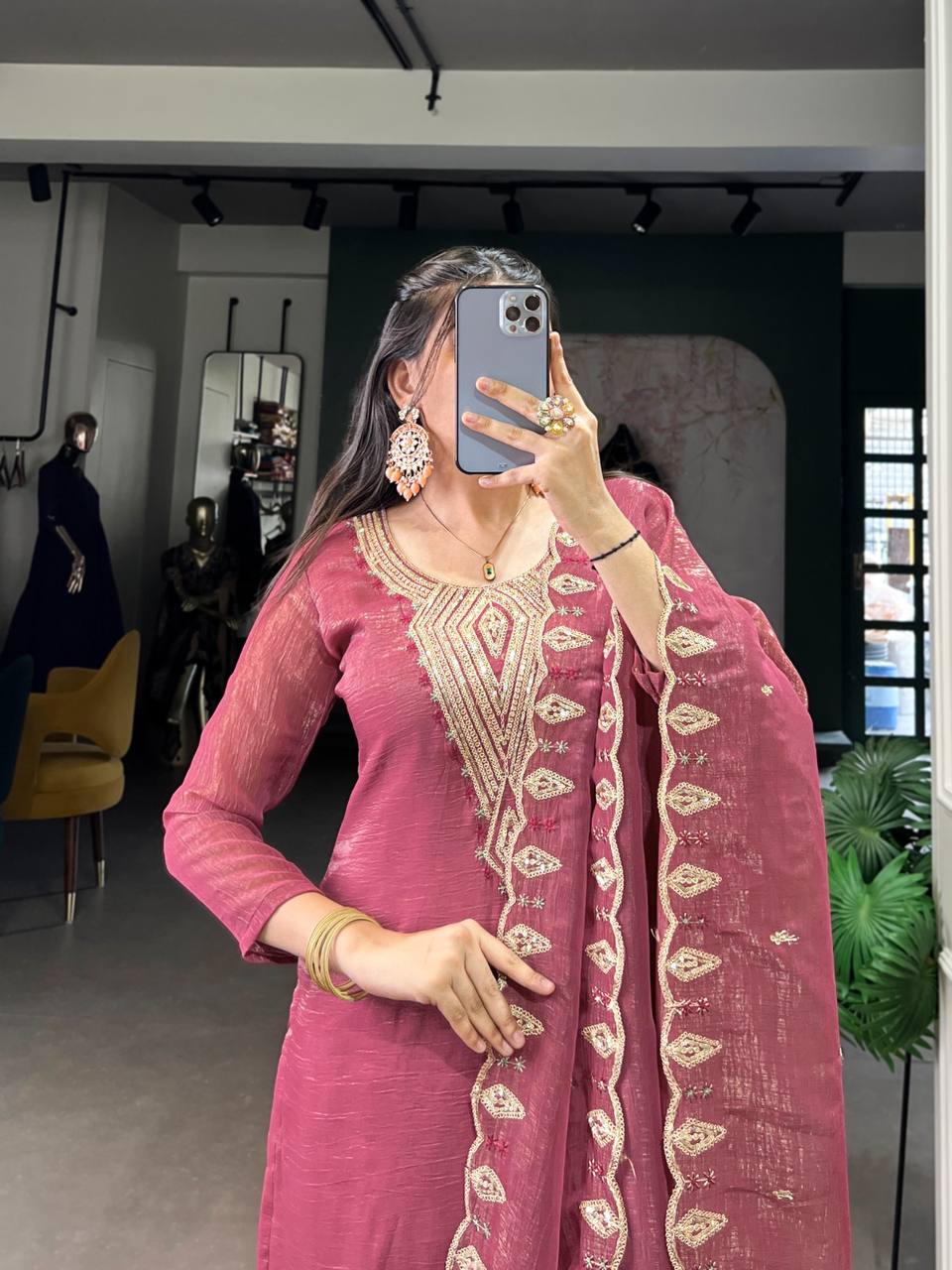 Status Silver Glory Embroidery Work Dress