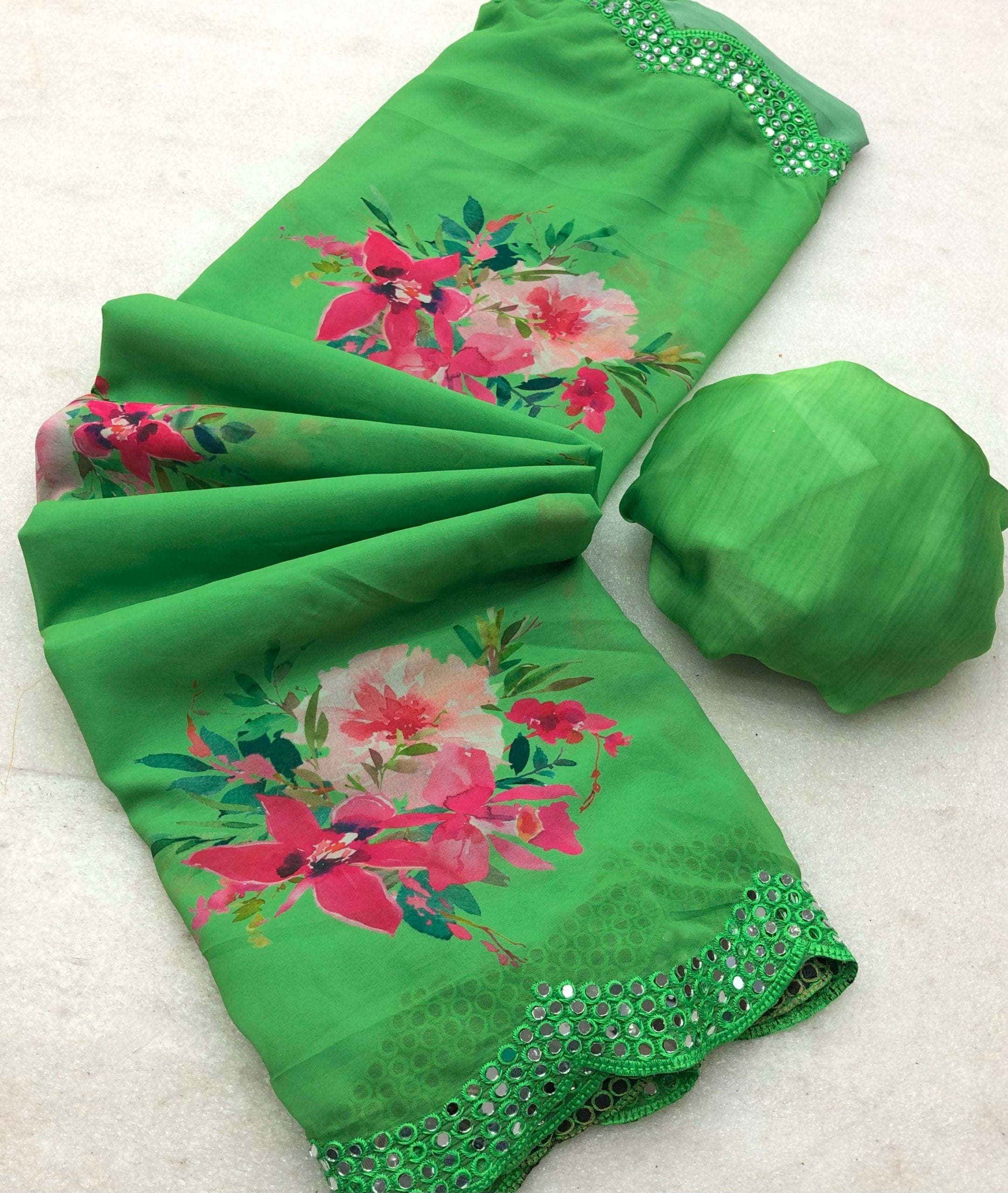 Kunafa Soft & Smooth Floral Digital Print Saree