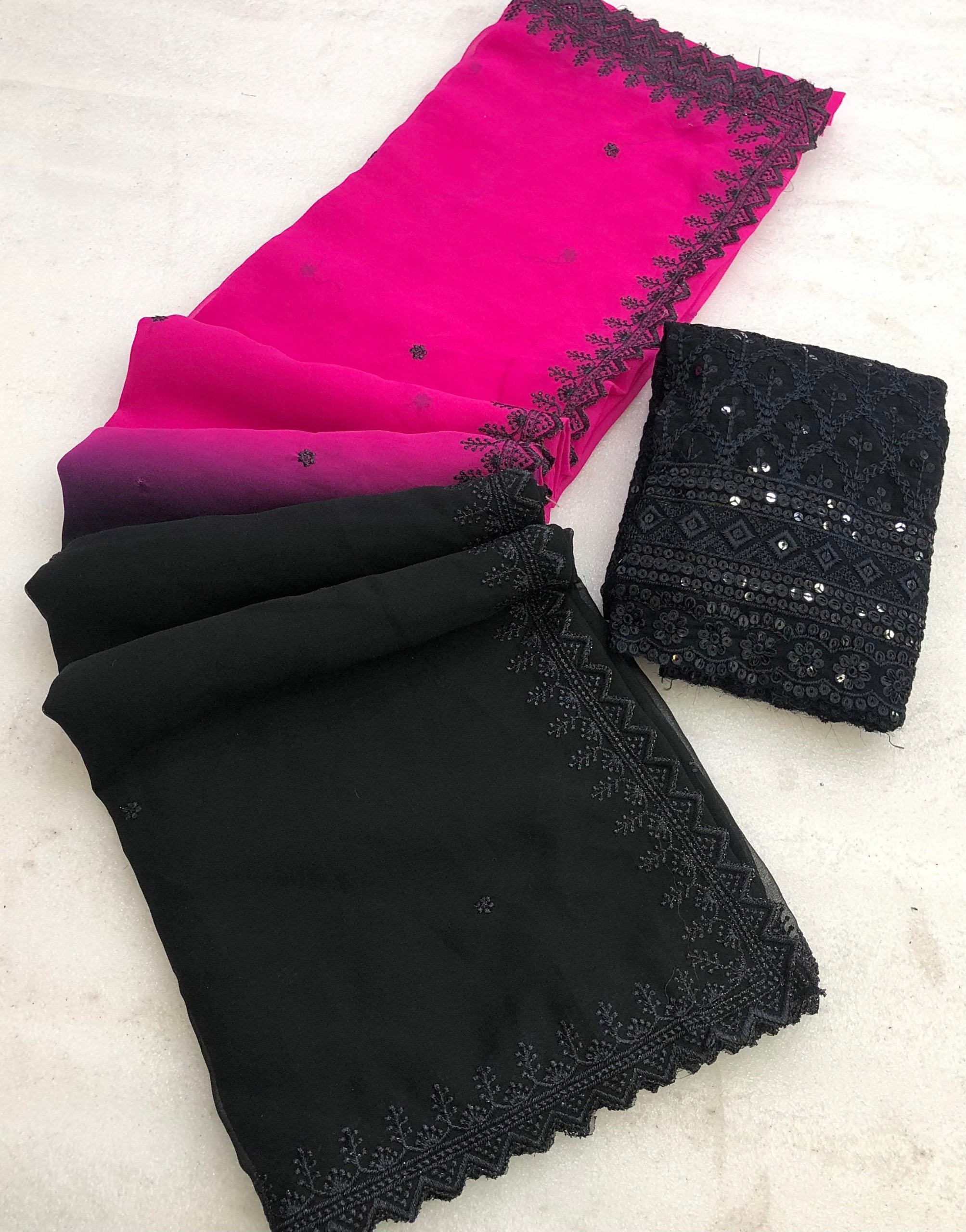 Divyang Chinnon Shaded Saree