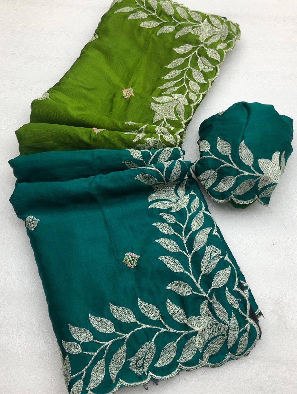 Spider Chinnon Dual Shade Saree